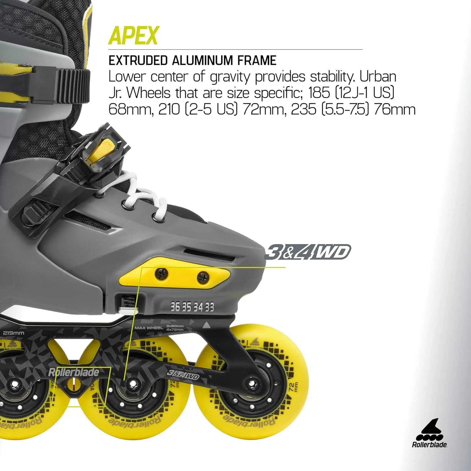 اسکیت اینلاین فیتنس قابل تنظیم Rollerblade Apex Junior اسکیت اینلاین فیتنس قابل تنظیم Rollerblade Apex Junior