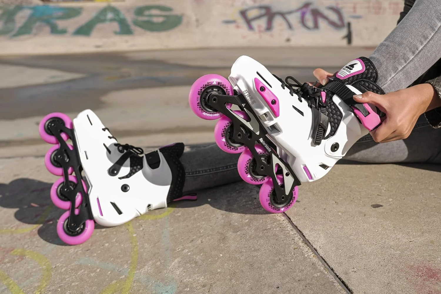 اسکیت اینلاین فیتنس قابل تنظیم Rollerblade Apex، سفید/صورتی، نوجوان، اسکیت های اینلاین عملکرد شهری اسکیت اینلاین فیتنس قابل تنظیم Rollerblade Apex، سفید/صورتی، نوجوان، اسکیت های اینلاین عملکرد شهری