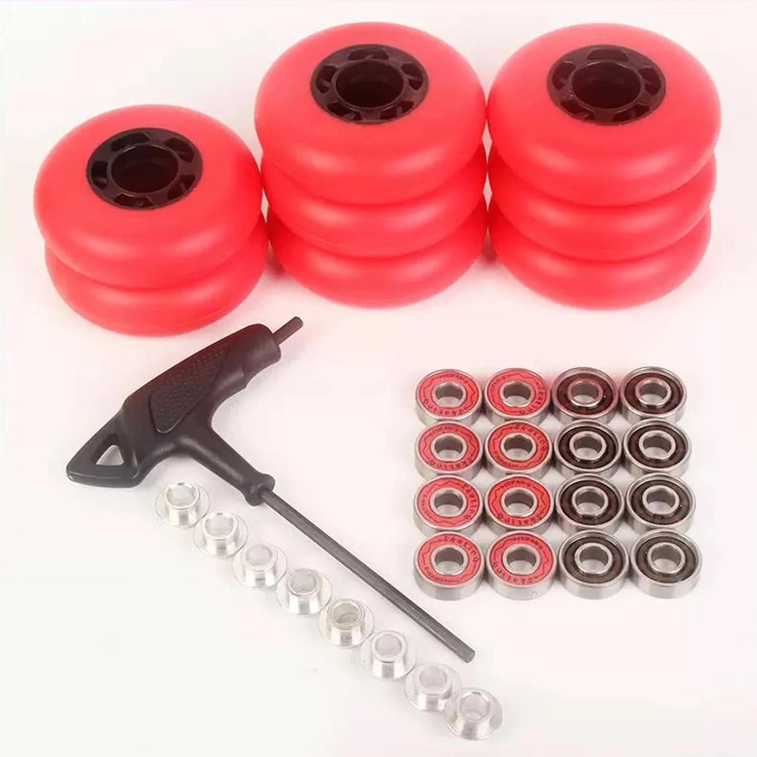 8 عدد چرخ اسکیت اینلاین 72mm 76mm 80mm، چرخهای جایگزین اسکیت اینلاین فریاستایل مناسب فضای داخلی/خارجی به همراه بلبرینگ، 90A 8 عدد چرخ اسکیت اینلاین 72mm 76mm 80mm، چرخهای جایگزین اسکیت اینلاین فریاستایل مناسب فضای داخلی/خارجی به همراه بلبرینگ، 90A