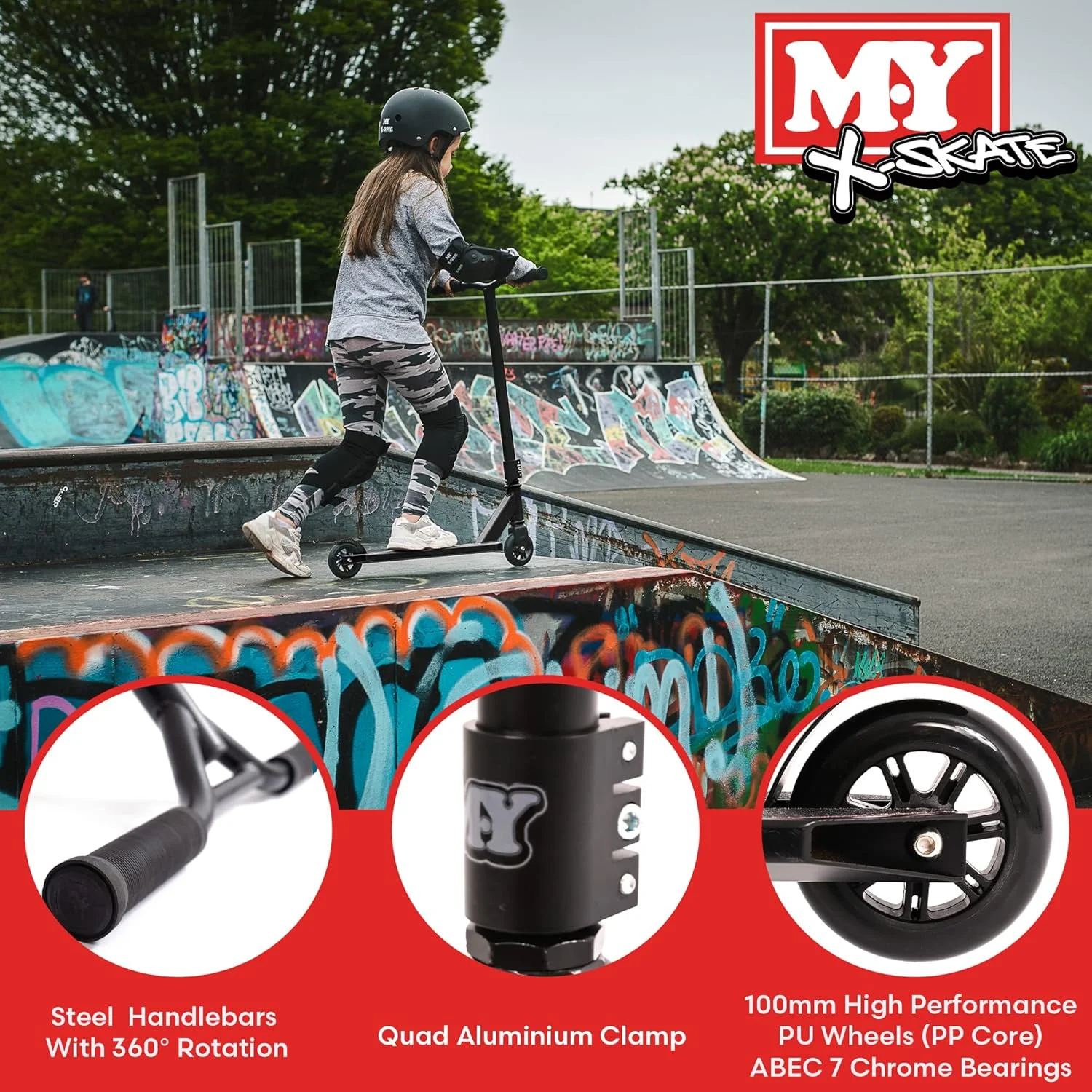 اسکوتر بدلکاری M.Y X-Skate XSK-007 - اسکوتر فری استایل با بلبرینگ های کروم ABEC 7 اسکوتر بدلکاری M.Y X-Skate XSK-007 - اسکوتر فری استایل با بلبرینگ های کروم ABEC 7