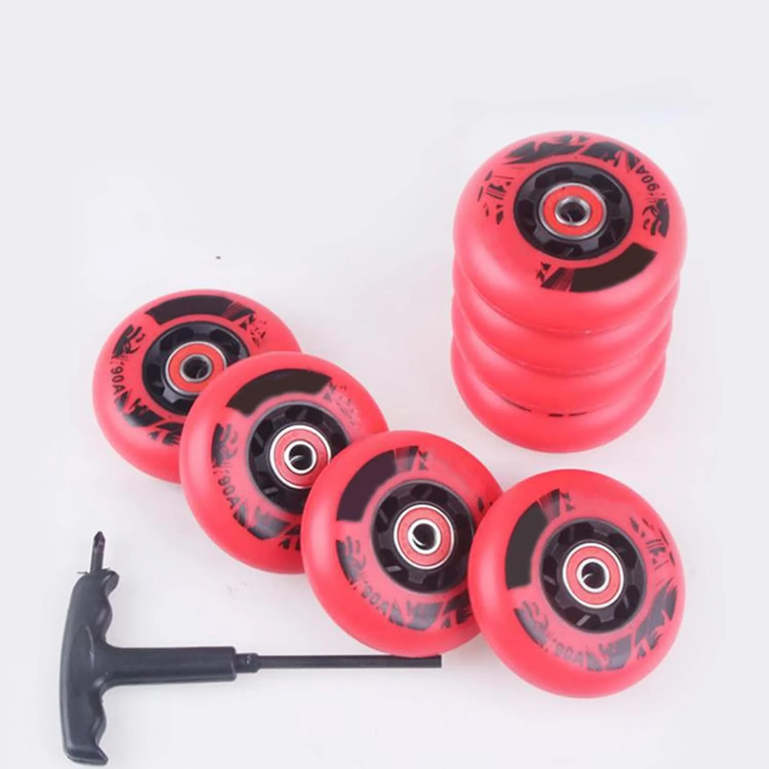 8 عدد چرخ اسکیت اینلاین 72mm 76mm 80mm، چرخهای جایگزین اسکیت اینلاین فریاستایل مناسب فضای داخلی/خارجی به همراه بلبرینگ، 90A 8 عدد چرخ اسکیت اینلاین 72mm 76mm 80mm، چرخهای جایگزین اسکیت اینلاین فریاستایل مناسب فضای داخلی/خارجی به همراه بلبرینگ، 90A