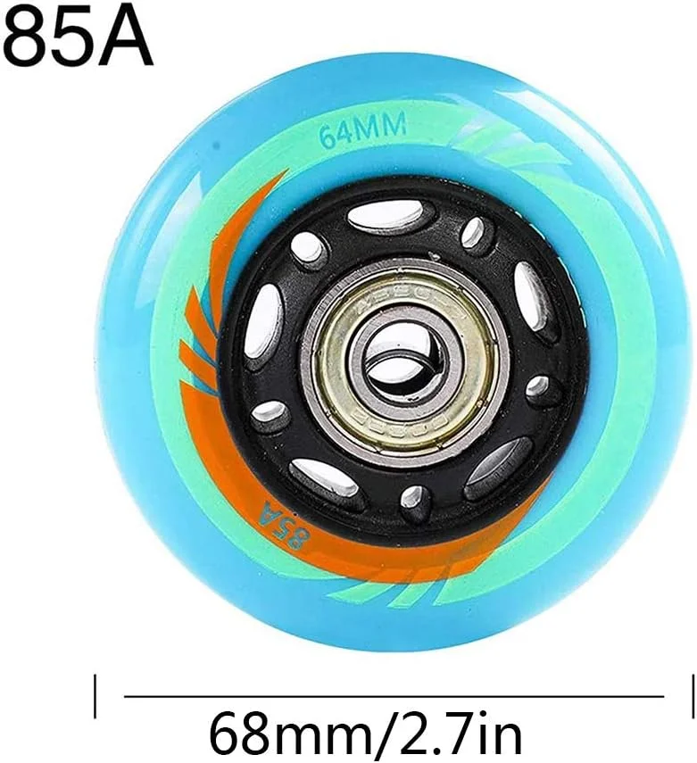8 عدد چرخ اسکیت اینلاین بچه گانه 64mm 68mm 85A، چرخ های جایگزین اسکیت غلتکی آزاد با بلبرینگ ABEC-7