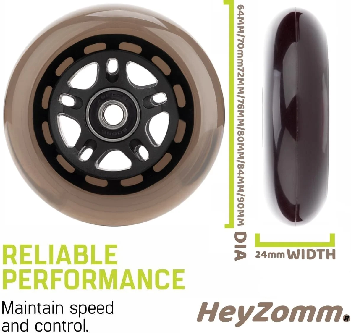 چرخ های اسکیت HeyZomm، چرخ های جایگزین اسکیت فضای باز و داخل سالن، چرخ های هاکی غلتکی 85a به همراه بلبرینگ ABEC-9 و اسپیسر شناور، قطر 64mm 70mm 72mm 76mm 80mm 84mm 90mm، بسته 8 عددی (72mm، مشکی) چرخ های اسکیت HeyZomm، چرخ های جایگزین اسکیت فضای باز و داخل سالن، چرخ های هاکی غلتکی 85a به همراه بلبرینگ ABEC-9 و اسپیسر شناور، قطر 64mm 70mm 72mm 76mm 80mm 84mm 90mm، بسته 8 عددی (72mm، مشکی)