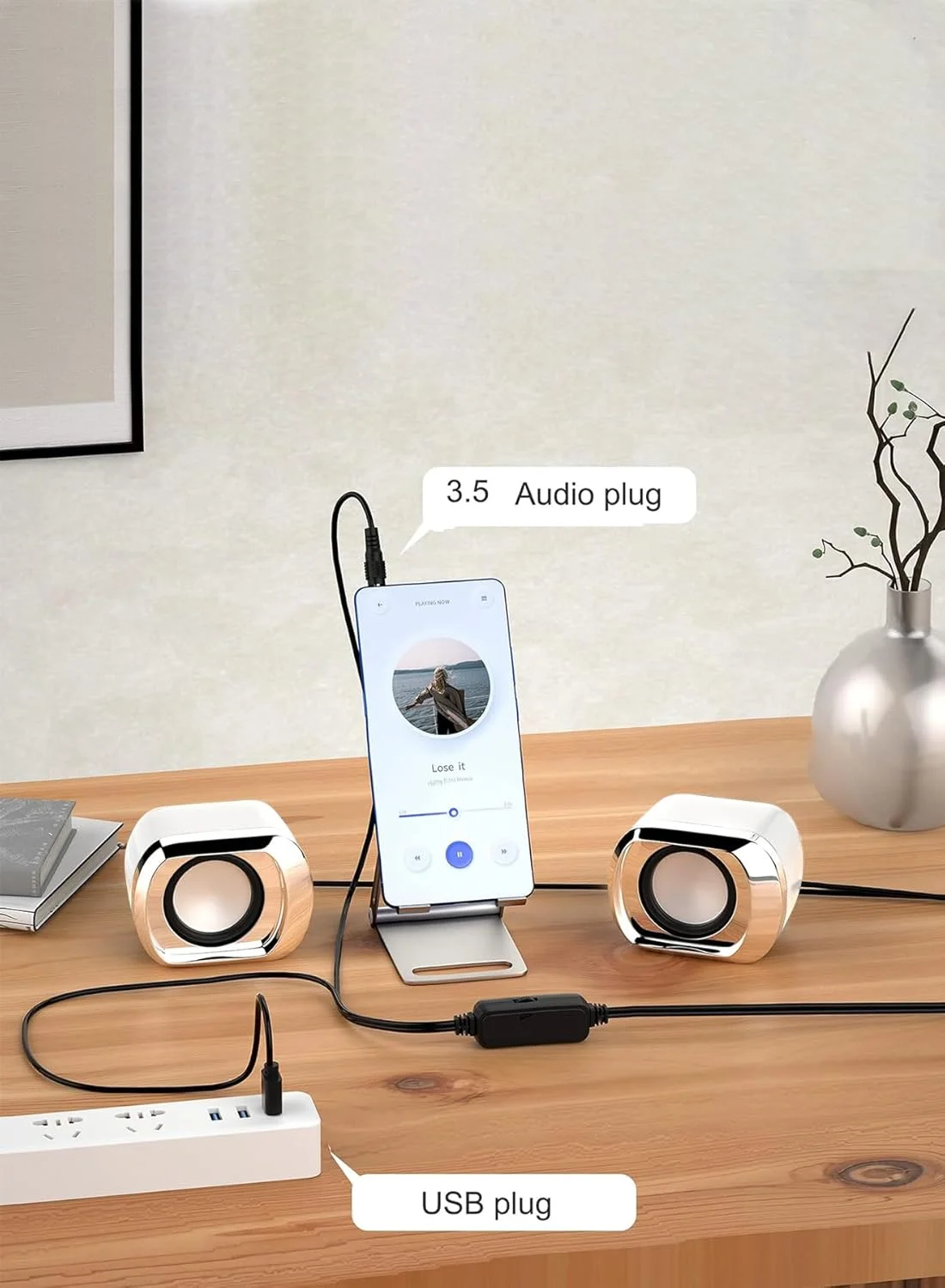 اسپیکر کامپیوتر LEDPTS.jP - اسپیکرهای لپ تاپ جمع و جور و ظریف با کنترل صدا و پلاگین صوتی 3.5 میلی متری، اسپیکر رومیزی USB مناسب برای مانیتور کامپیوتر، تبلت و تلفن همراه (DX11 سفید) اسپیکر کامپیوتر LEDPTS.jP - اسپیکرهای لپ تاپ جمع و جور و ظریف با کنترل صدا و پلاگین صوتی 3.5 میلی متری، اسپیکر رومیزی USB مناسب برای مانیتور کامپیوتر، تبلت و تلفن همراه (DX11 سفید)