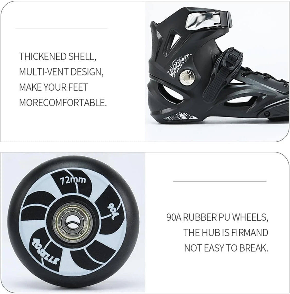 کفش اسکیت غلتکی حرفه ای بزرگسال GT-Wheel، چرخ فوق العاده قوی با ترمز فیزیکی قابل جابجایی، مناسب برای بازیکنان مبتدی و حرفه ای کفش اسکیت غلتکی حرفه ای بزرگسال GT-Wheel، چرخ فوق العاده قوی با ترمز فیزیکی قابل جابجایی، مناسب برای بازیکنان مبتدی و حرفه ای