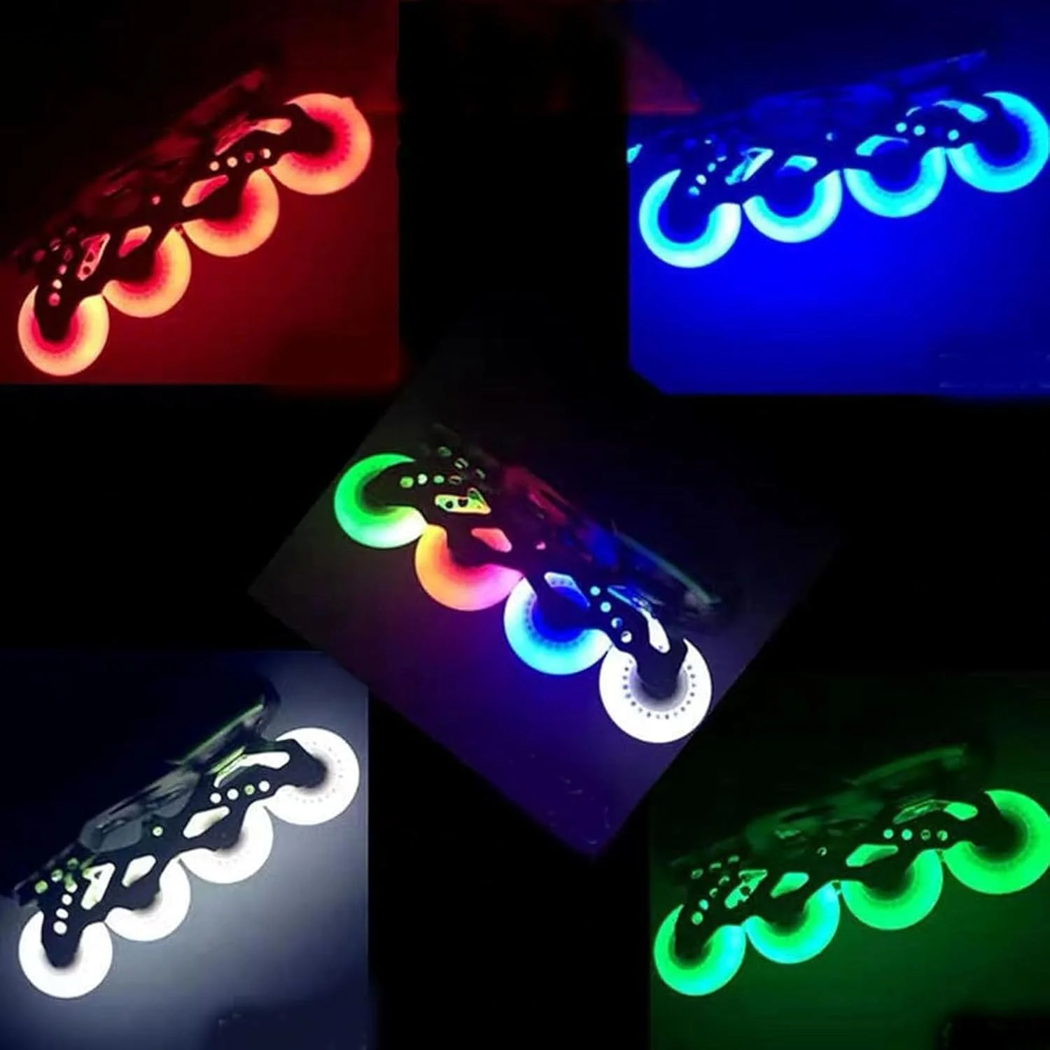 بسته 8 عددی چرخ اسکیت LED، چرخ های ترمز مقاوم 90A فری استایل، با هسته بلبرینگ، قرقره چراغ دار جایگزین فضای باز، C، 90 میلی متر