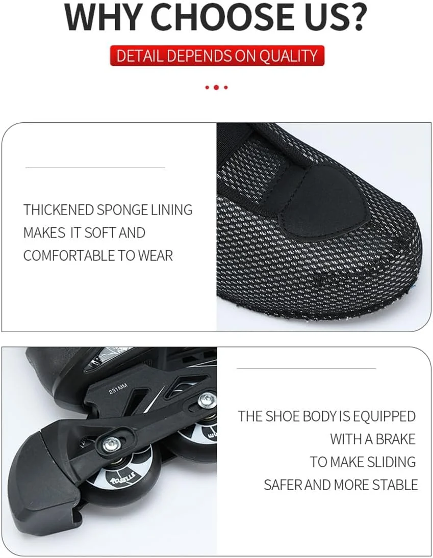 کفش اسکیت غلتکی حرفه ای بزرگسال GT-Wheel، چرخ فوق العاده قوی با ترمز فیزیکی قابل جابجایی، مناسب برای بازیکنان مبتدی و حرفه ای کفش اسکیت غلتکی حرفه ای بزرگسال GT-Wheel، چرخ فوق العاده قوی با ترمز فیزیکی قابل جابجایی، مناسب برای بازیکنان مبتدی و حرفه ای
