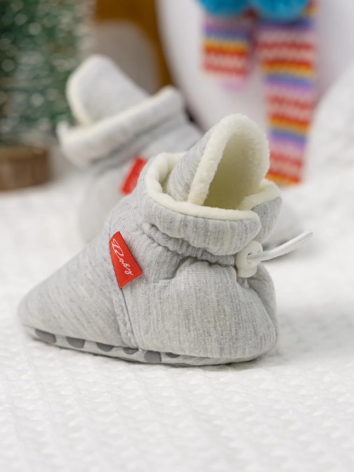 کفش های پاپوش پشمی گرم و نرم نوزادی KIDSUN مناسب نوزاد پسر و دختر، کفش های زمستانی گرم و ضد لغزش