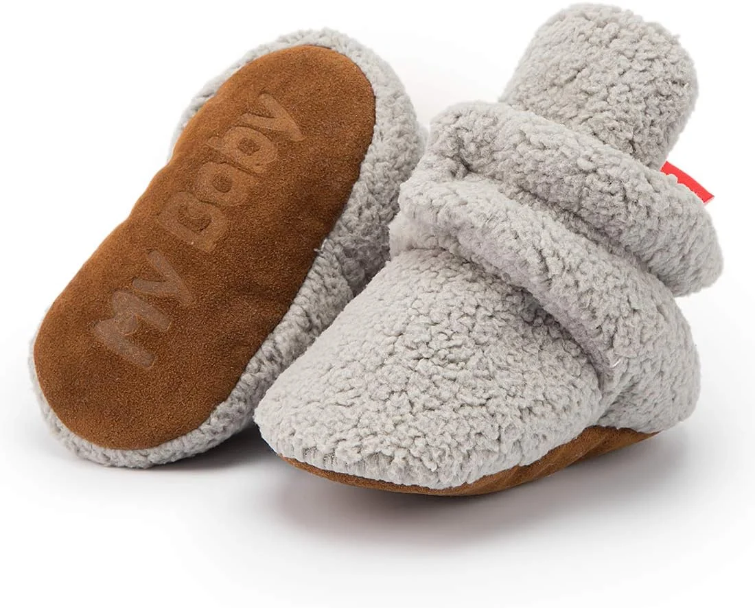 کفش های پشمی گرم و نرم نوزادی KIDSUN، مناسب برای نوزادان دختر و پسر، کفش های زمستانی گرم و نرم ضد لغزش