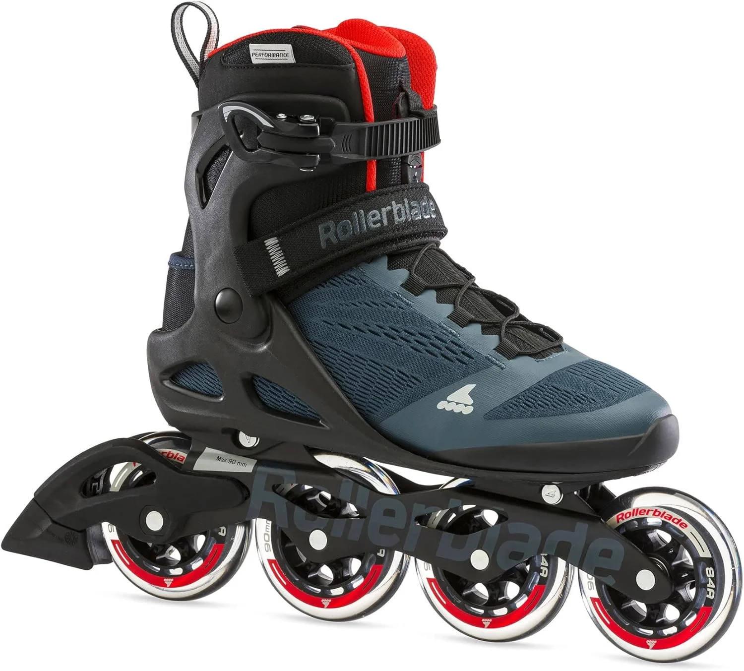 اسکیت اینلاین فیتنس بزرگسالان مردانه Rollerblade Macroblade 90، آبی Orion/نارنجی Spicy، اسکیت های اینلاین پرفورمنس