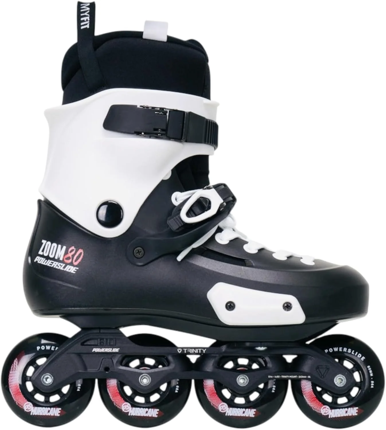 اسکیت Powerslide Zoom Pro 80، اسکیت های اینلاین-یونیسکس-مشکی-Wicked ABEC-7 / چرخ ها 80mm/86a - آستر myFit / فریم Trinity