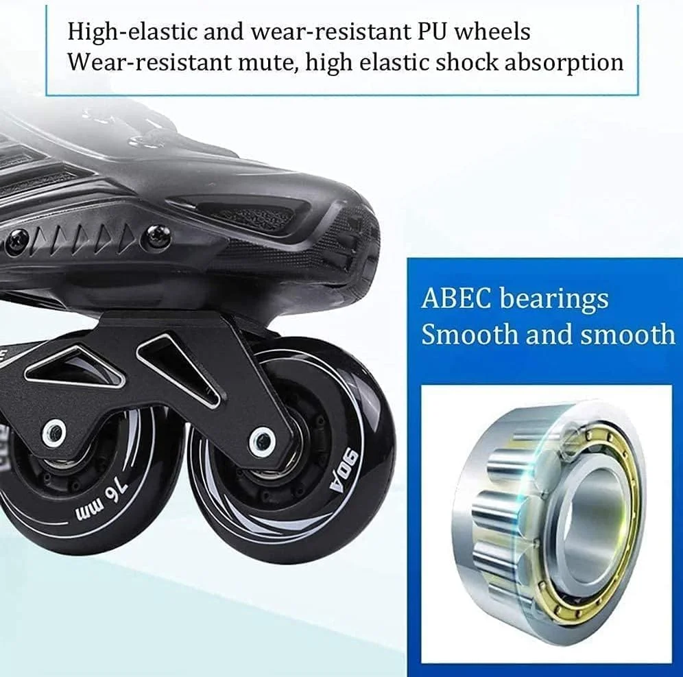 اسکیت های غلتکی تک ردیفه GT-Wheel برای بزرگسالان، کفش های اسکیت سرعت حرفه ای، اسکیت های پرفورمنس بدون ترمز فیزیکی