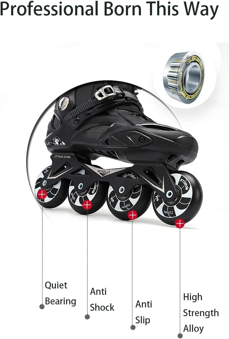 اسکیت های اینلاین GT-Wheel برای بزرگسالان، کفش های اسکیت سرعت تک ردیفه حرفه ای، اسکیت های ارتقا یافته با چرخ و عملکرد بدون ترمز فیزیکی اسکیت های اینلاین GT-Wheel برای بزرگسالان، کفش های اسکیت سرعت تک ردیفه حرفه ای، اسکیت های ارتقا یافته با چرخ و عملکرد بدون ترمز فیزیکی