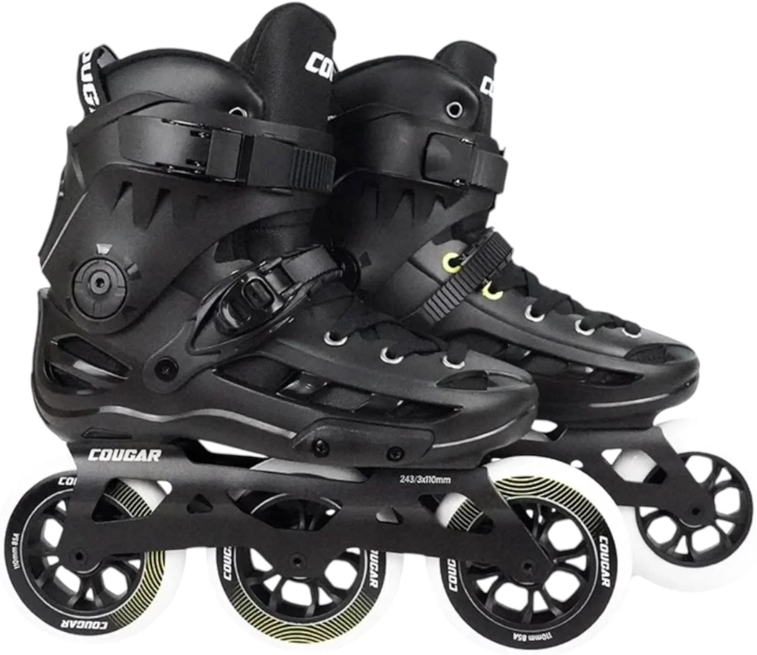 اسکیت های سرعتی اینلاین کوگار، 3 چرخ 110 میلی متری، اسکیت غلتکی برای بزرگسالان، یونیسکس، مشکی مناسب فضای باز اسکیت های سرعتی اینلاین کوگار، 3 چرخ 110 میلی متری، اسکیت غلتکی برای بزرگسالان، یونیسکس، مشکی مناسب فضای باز