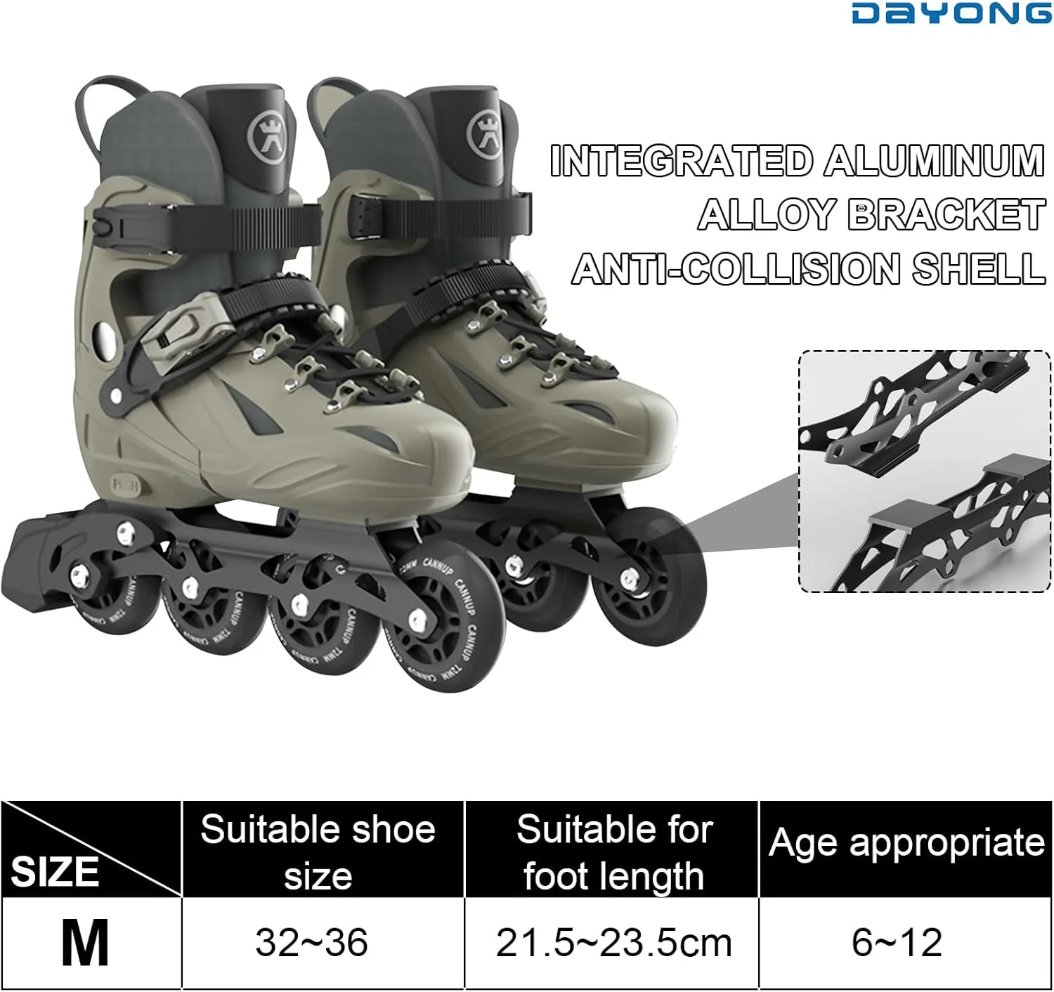 اسکیت غلتکی بچه گانه DAYONG، کفش های اسکیت اینلاین قابل تنظیم با 8 چرخ چراغ دار و سگک تنظیم دوبل، اسکیت های غلتکی تنفسی دو حالته برای مبتدیان، کودکان، بزرگسالان. اسکیت غلتکی بچه گانه DAYONG، کفش های اسکیت اینلاین قابل تنظیم با 8 چرخ چراغ دار و سگک تنظیم دوبل، اسکیت های غلتکی تنفسی دو حالته برای مبتدیان، کودکان، بزرگسالان.