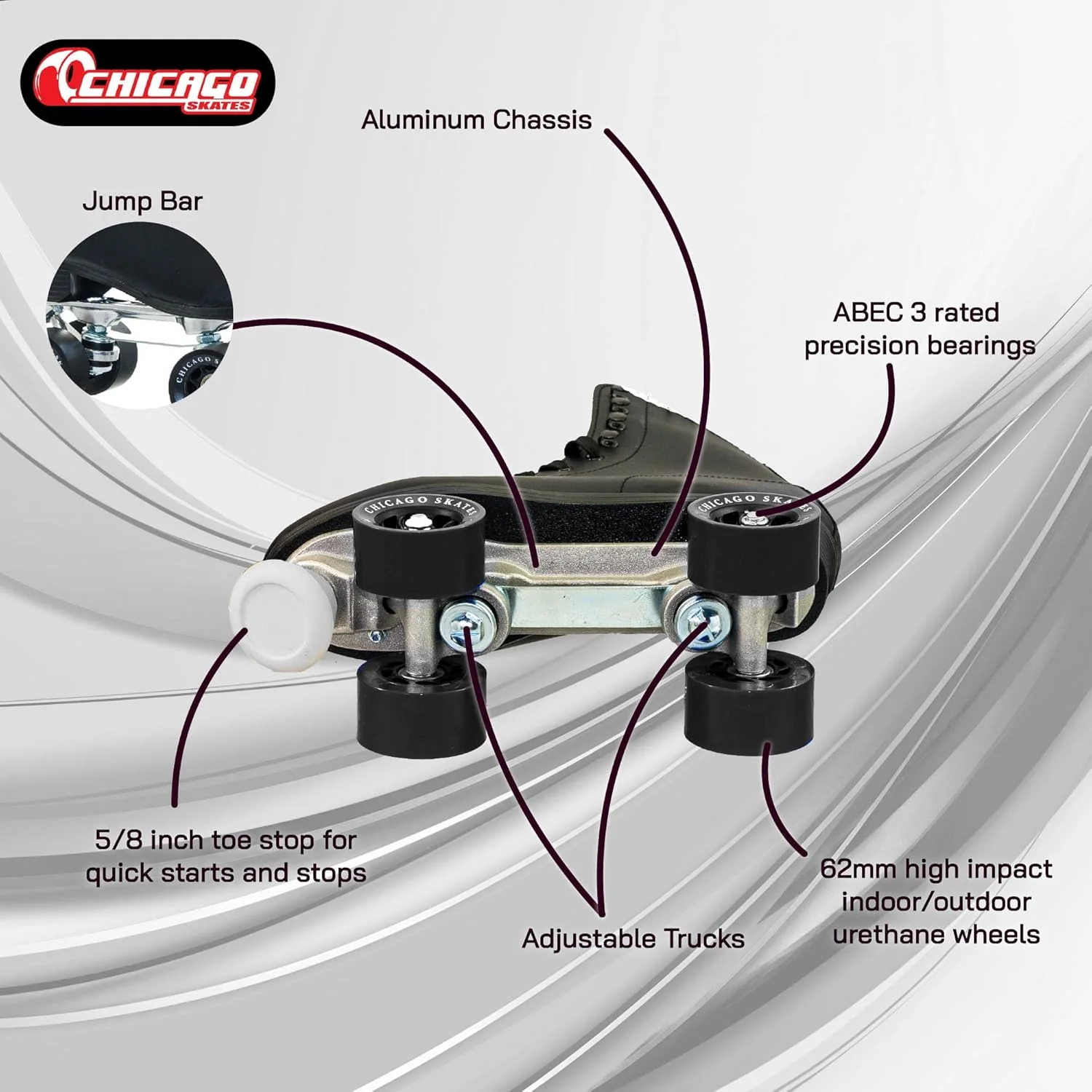 اسکیت رینک مردانه شیکاگو با آستر چرمی سایز 11