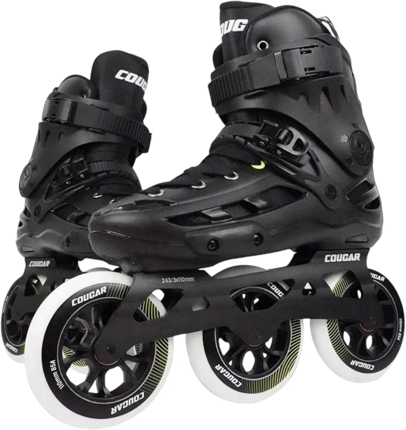 اسکیت های سرعتی اینلاین کوگار، 3 چرخ 110 میلی متری، اسکیت غلتکی برای بزرگسالان، یونیسکس، مشکی مناسب فضای باز اسکیت های سرعتی اینلاین کوگار، 3 چرخ 110 میلی متری، اسکیت غلتکی برای بزرگسالان، یونیسکس، مشکی مناسب فضای باز