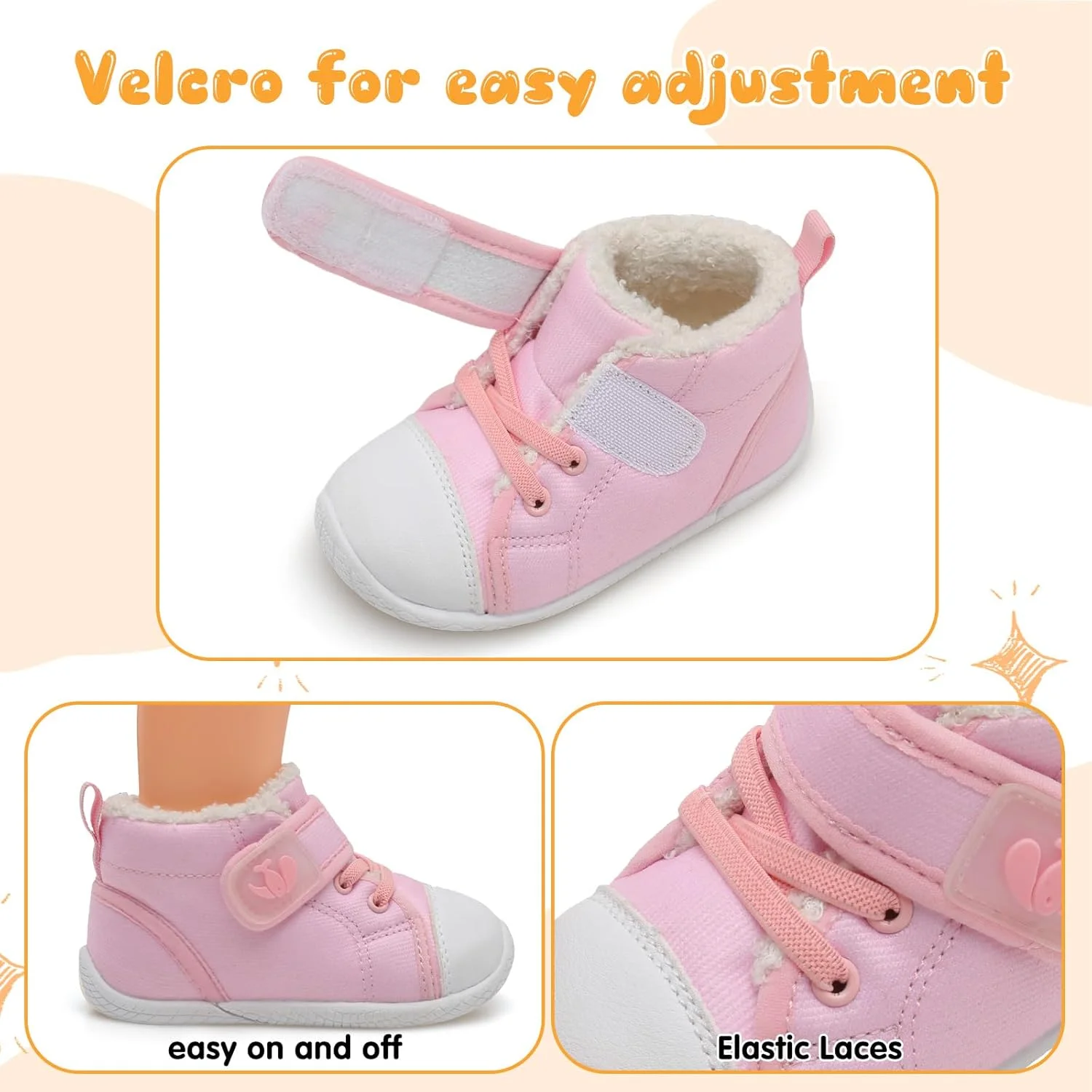 پاپوش نوزادی FEETCITY، جوراب پاپوش پشمی گرم و نرم مناسب نوزادان دختر و پسر، اولین کفش های پیاده روی پاپوش نوزادی FEETCITY، جوراب پاپوش پشمی گرم و نرم مناسب نوزادان دختر و پسر، اولین کفش های پیاده روی