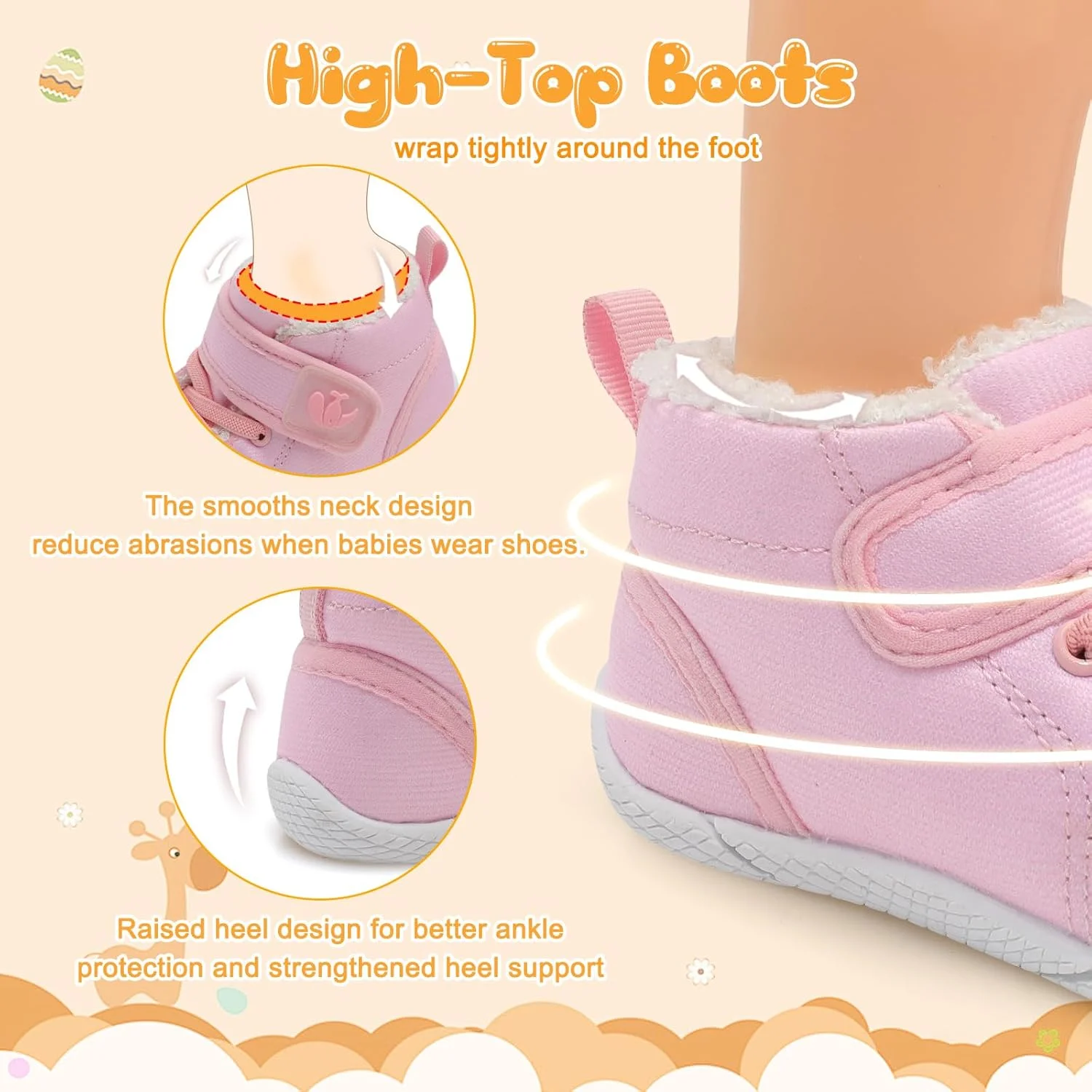 پاپوش نوزادی FEETCITY، جوراب پاپوش پشمی گرم و نرم مناسب نوزادان دختر و پسر، اولین کفش های پیاده روی پاپوش نوزادی FEETCITY، جوراب پاپوش پشمی گرم و نرم مناسب نوزادان دختر و پسر، اولین کفش های پیاده روی