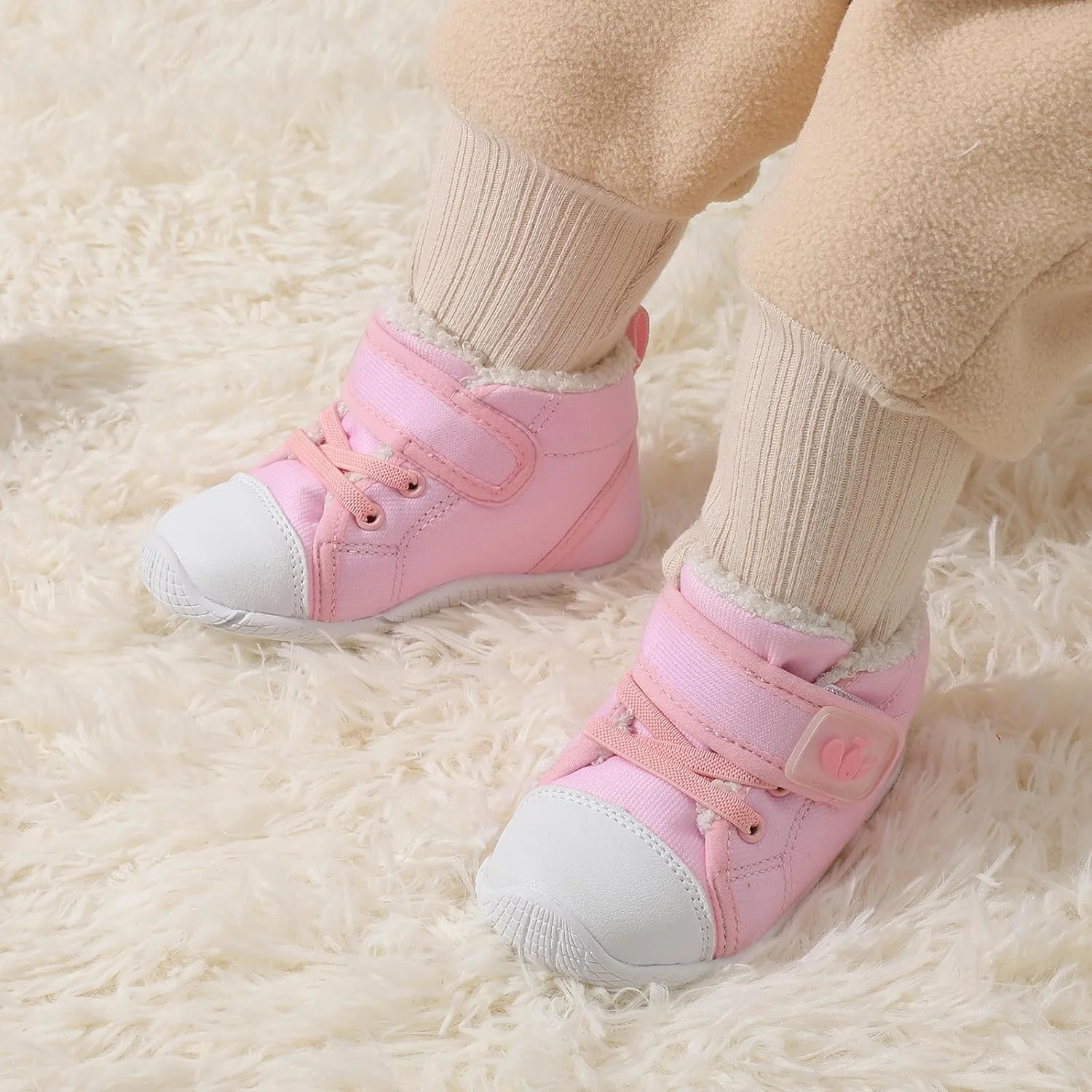 پاپوش نوزادی FEETCITY، جوراب پاپوش پشمی گرم و نرم مناسب نوزادان دختر و پسر، اولین کفش های پیاده روی پاپوش نوزادی FEETCITY، جوراب پاپوش پشمی گرم و نرم مناسب نوزادان دختر و پسر، اولین کفش های پیاده روی