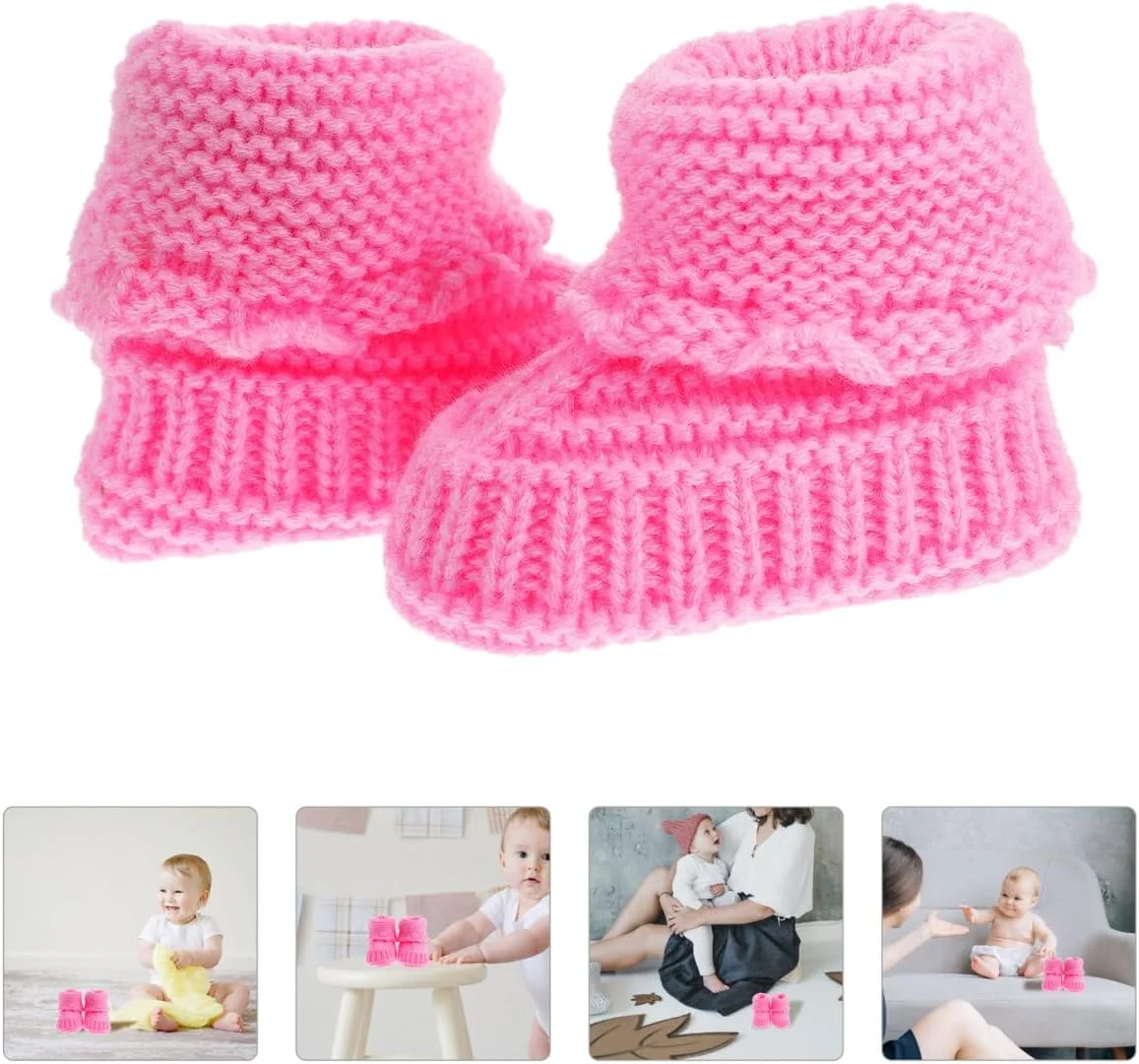 EXCEART پاپوش بافتنی نوزاد، کفش نوزادی بافتنی دست ساز، طول 10.8 سانتی متر، جنس پشمی نرم، طراحی دوست داشتنی، گرم و راحت برای زمستان، پاپوش قلاب بافی دخترانه نوزادی EXCEART پاپوش بافتنی نوزاد، کفش نوزادی بافتنی دست ساز، طول 10.8 سانتی متر، جنس پشمی نرم، طراحی دوست داشتنی، گرم و راحت برای زمستان، پاپوش قلاب بافی دخترانه نوزادی