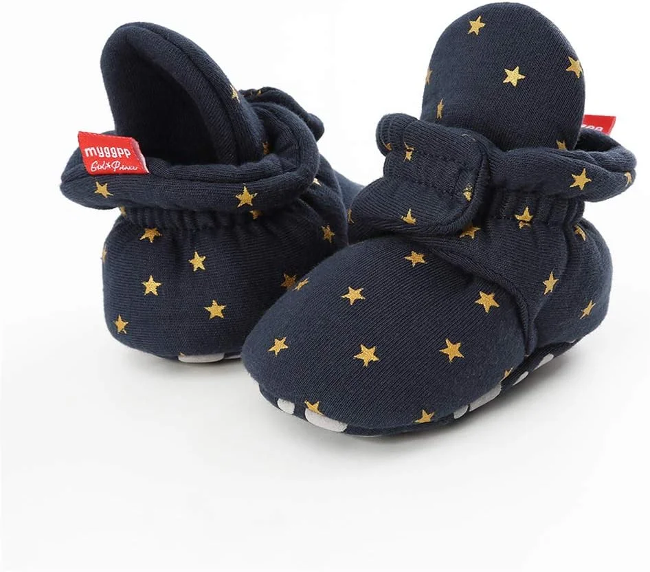 بوت نوزادی یونیسکس EDOTON با زیره نرم و طرح راه راه، جوراب بوت نوزاد، بوت ساق کوتاه قابل تنظیم