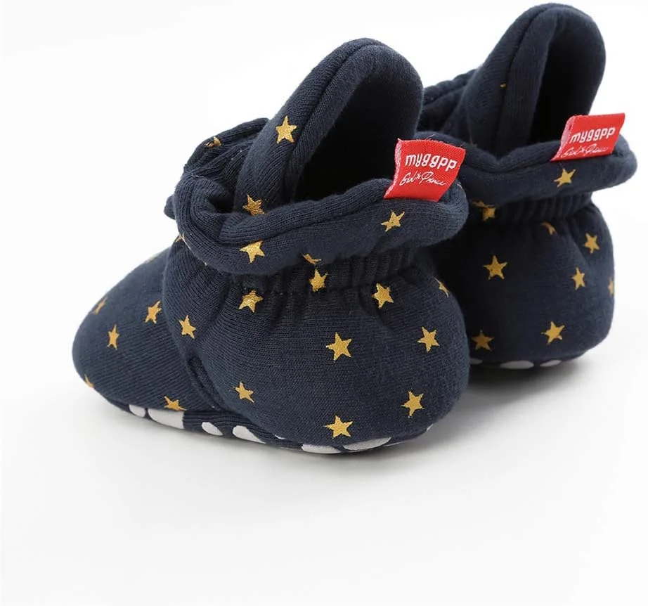 بوت نوزادی یونیسکس EDOTON با زیره نرم و طرح راه راه، جوراب بوت نوزاد، بوت ساق کوتاه قابل تنظیم