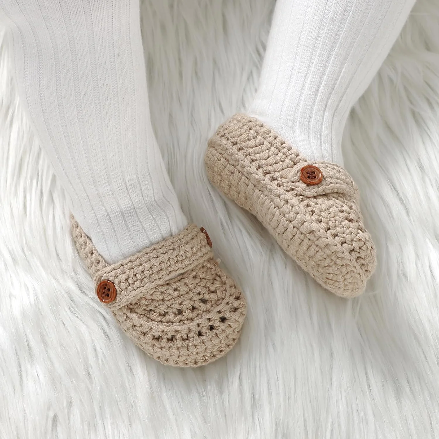 کفش نوزادی دخترانه DovFanny مدل مری جین بافتنی قلاب بافی