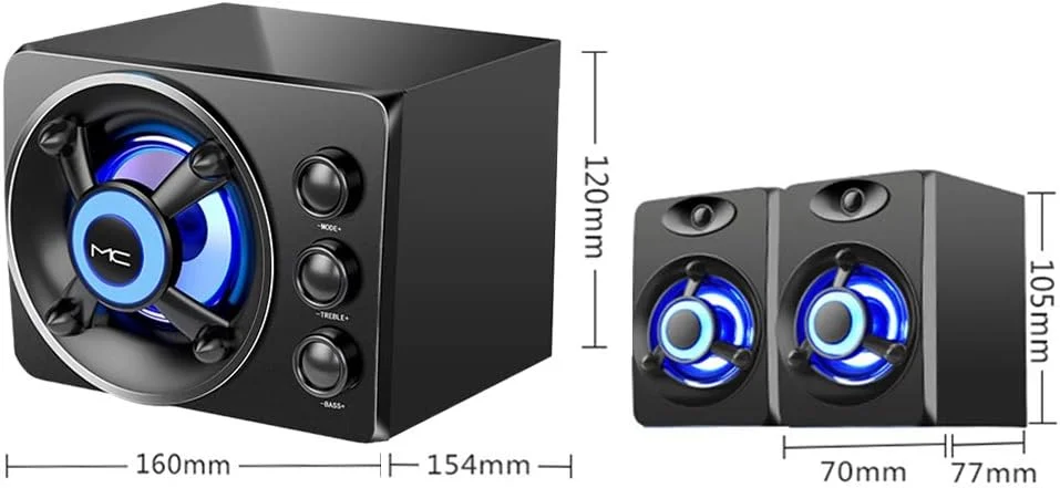 ست اسپیکر خانگی 3 در 1 lilistore D-208 ساب ووفر سوپر باس با نور LED رنگارنگ، اسپیکرهای سیمی 3.5 میلی متری با منبع تغذیه USB ست اسپیکر خانگی 3 در 1 lilistore D-208 ساب ووفر سوپر باس با نور LED رنگارنگ، اسپیکرهای سیمی 3.5 میلی متری با منبع تغذیه USB