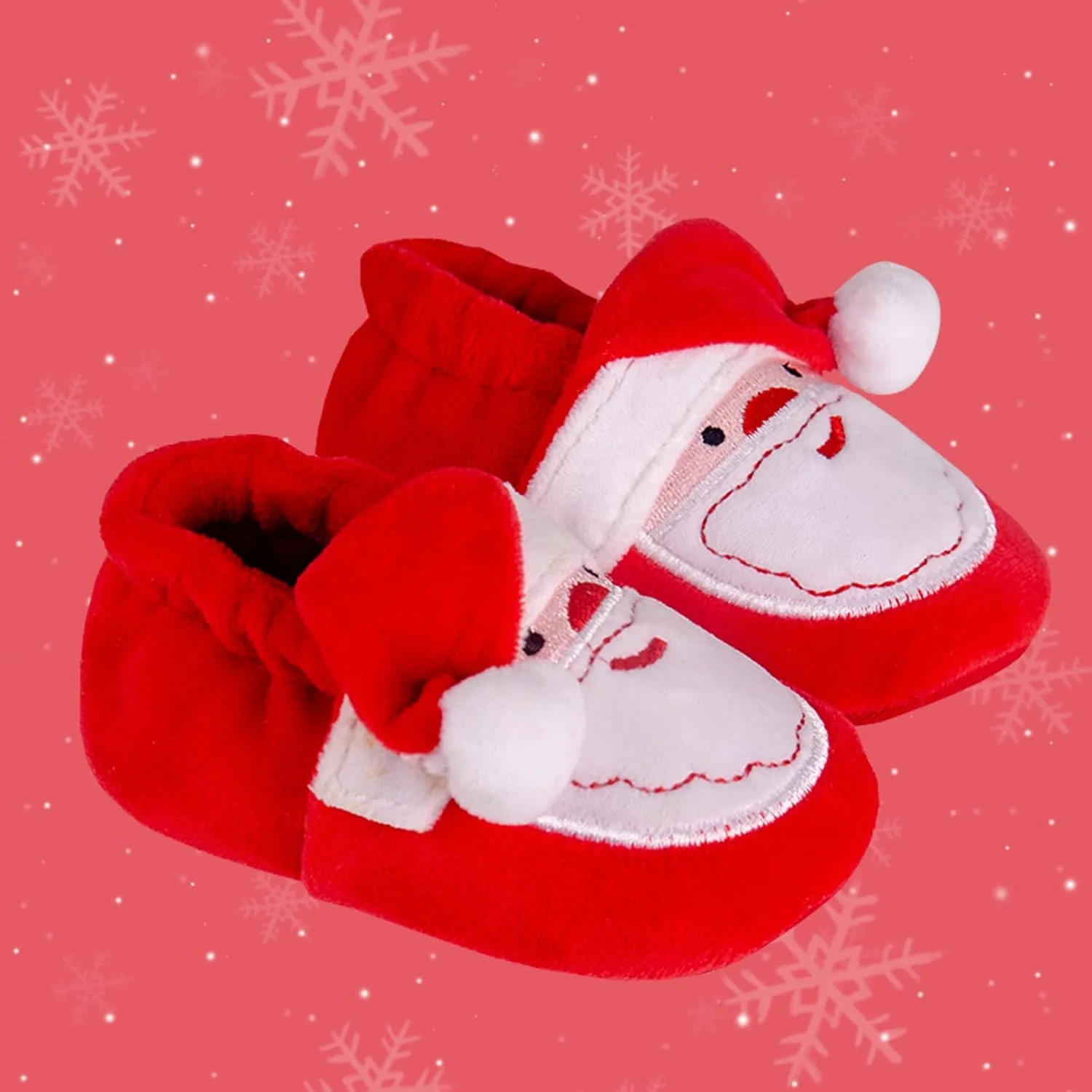 کفش های کریسمس بابا نوئل نوزادی یونیسکس، پاپوش های پشمی نرم و ضد لغزش، کفش های اولین قدم نوزاد، دمپایی گرم زمستانی پسرانه و دخترانه کفش های کریسمس بابا نوئل نوزادی یونیسکس، پاپوش های پشمی نرم و ضد لغزش، کفش های اولین قدم نوزاد، دمپایی گرم زمستانی پسرانه و دخترانه
