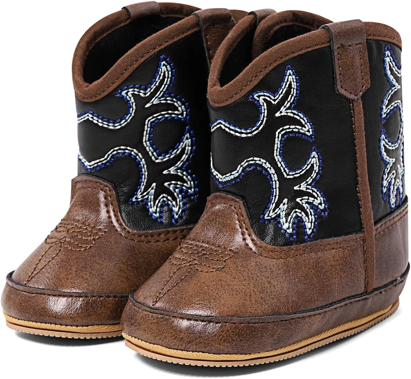 پاپوش و بوت نوزادی شاد ماریو، بوت چرمی PU مناسب پسران و دختران، کفش جین، قهوه ای B، 6-12 ماه پاپوش و بوت نوزادی شاد ماریو، بوت چرمی PU مناسب پسران و دختران، کفش جین، قهوه ای B، 6-12 ماه