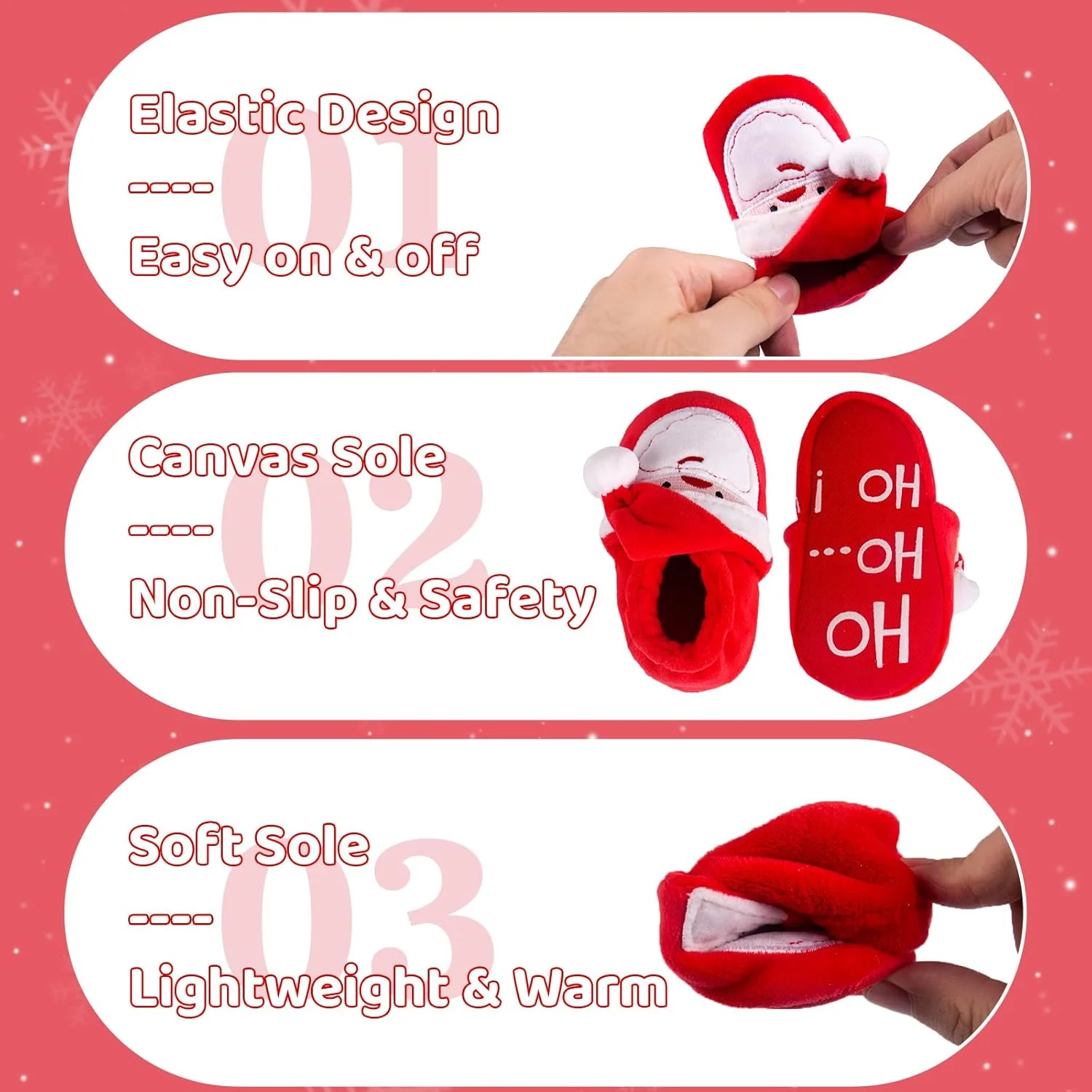 کفش های کریسمس بابا نوئل نوزادی یونیسکس، پاپوش های پشمی نرم و ضد لغزش، کفش های اولین قدم نوزاد، دمپایی گرم زمستانی پسرانه و دخترانه کفش های کریسمس بابا نوئل نوزادی یونیسکس، پاپوش های پشمی نرم و ضد لغزش، کفش های اولین قدم نوزاد، دمپایی گرم زمستانی پسرانه و دخترانه