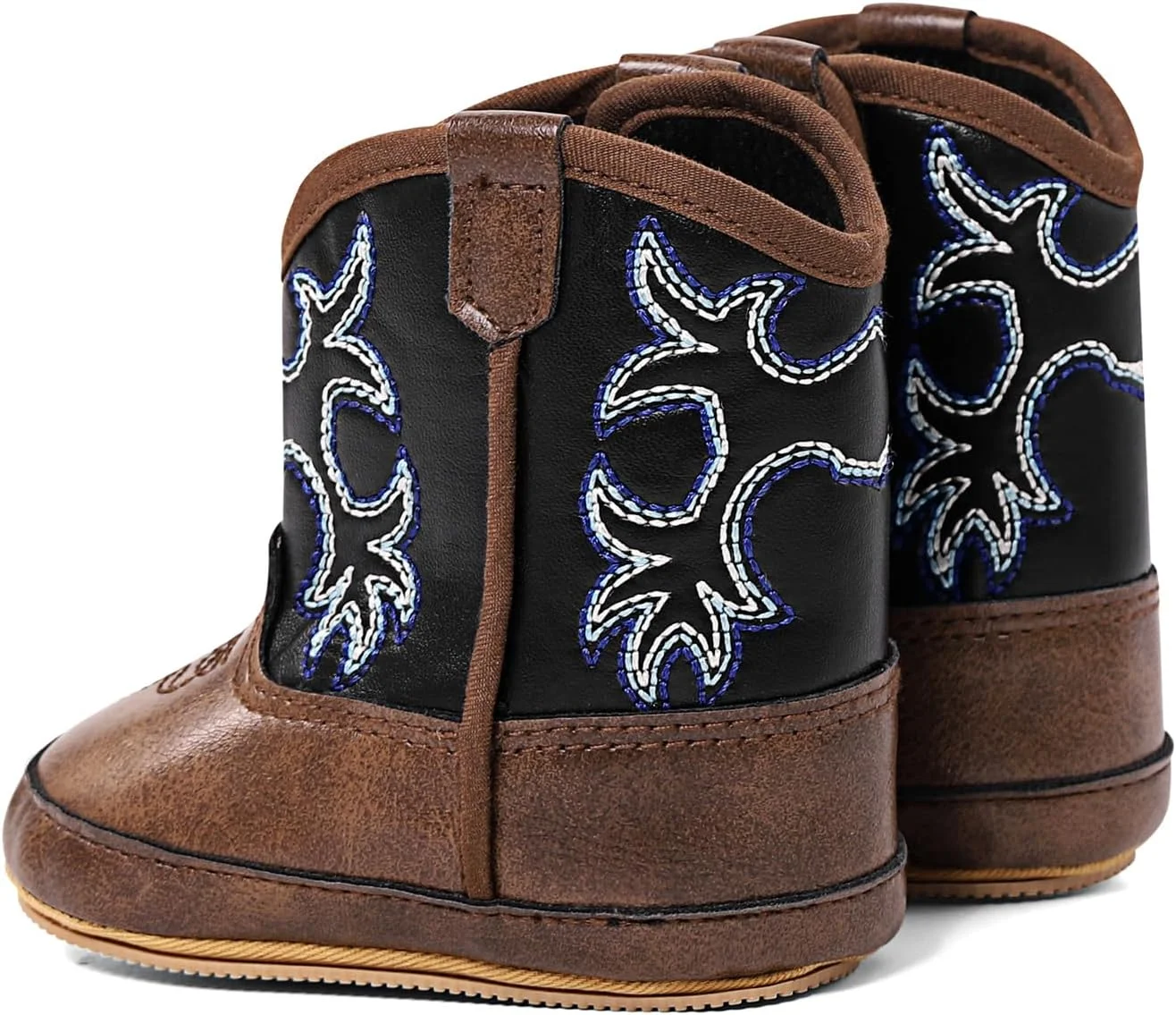 پاپوش های شاد ماریو، پاپوش نوزادی پسرانه دخترانه، بوت چرمی PU، کفش جین، بوت نوزاد، قهوه ای B، 12-18 ماه