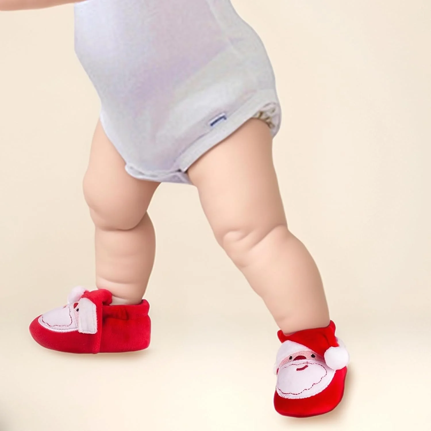 کفش های کریسمس بابا نوئل نوزادی یونیسکس، پاپوش های پشمی نرم و ضد لغزش، کفش های اولین قدم نوزاد، دمپایی گرم زمستانی پسرانه و دخترانه کفش های کریسمس بابا نوئل نوزادی یونیسکس، پاپوش های پشمی نرم و ضد لغزش، کفش های اولین قدم نوزاد، دمپایی گرم زمستانی پسرانه و دخترانه