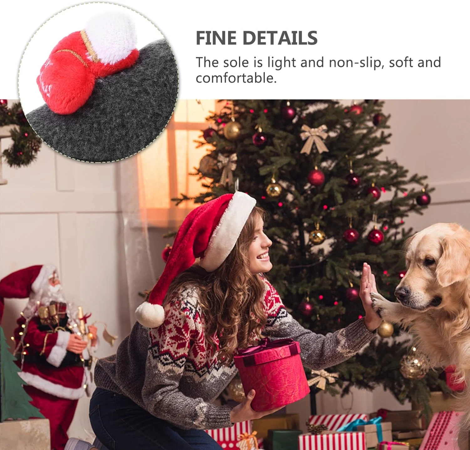 یک جفت پاپوش کریسمس نوزاد، زمستانی، گرم، پنبه ای، کفش کریسمس نوزاد، پاپوش پشمی خزدار، کفش های پیش راه رفتن تخت نوزاد، خاکستری تیره یک جفت پاپوش کریسمس نوزاد، زمستانی، گرم، پنبه ای، کفش کریسمس نوزاد، پاپوش پشمی خزدار، کفش های پیش راه رفتن تخت نوزاد، خاکستری تیره