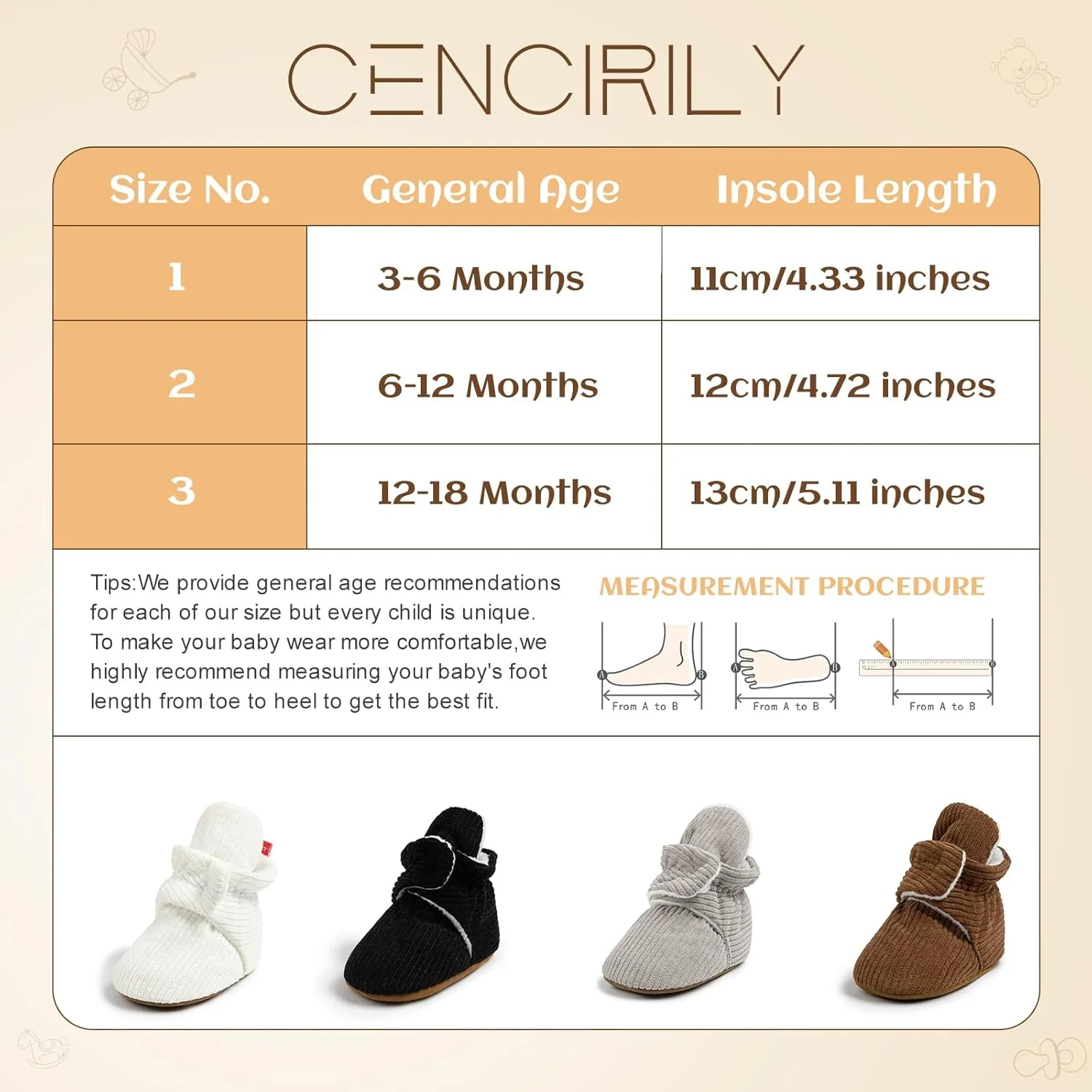 جوراب پاپوش نوزادی دخترانه و پسرانه CENCIRILY، کفش نرم و ضد لغزش، پاپوش ساق دار گرم مناسب زمستان، اولین کفش های راه رفتن جوراب پاپوش نوزادی دخترانه و پسرانه CENCIRILY، کفش نرم و ضد لغزش، پاپوش ساق دار گرم مناسب زمستان، اولین کفش های راه رفتن