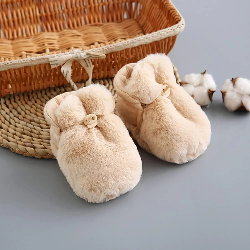 کفش نوزادی کارتونی مخمل پنبه ای، کفش های پاپوش زمستانی گرم زیره نرم ضد لغزش پسرانه دخترانه، کفش های پاپوش خانگی گرم مخمل نوزادی کارتونی زیبا، کفش های گرم نوزادی