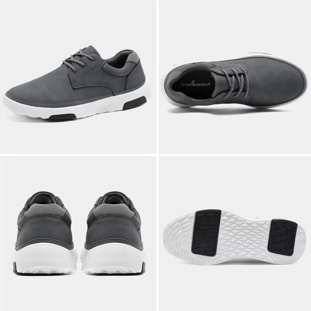کفش کتانی مردانه ارتوکامفوت با پشتیبانی از قوس پا، کفش آکسفورد راحت و مناسب برای استفاده روزمره و فضای باز، کفش پیاده روی چرمی ارتوپدی غیر رسمی برای تسکین درد پاشنه و پا