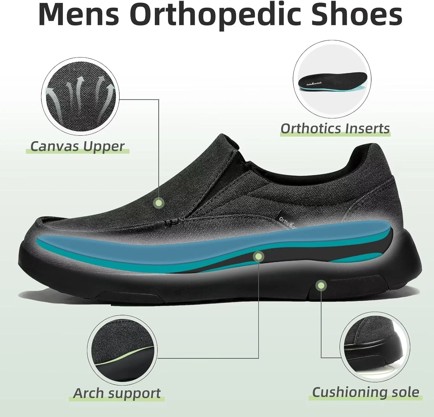 لوفر مردانه طبی OrthoComfoot با پشتیبانی از قوس پا