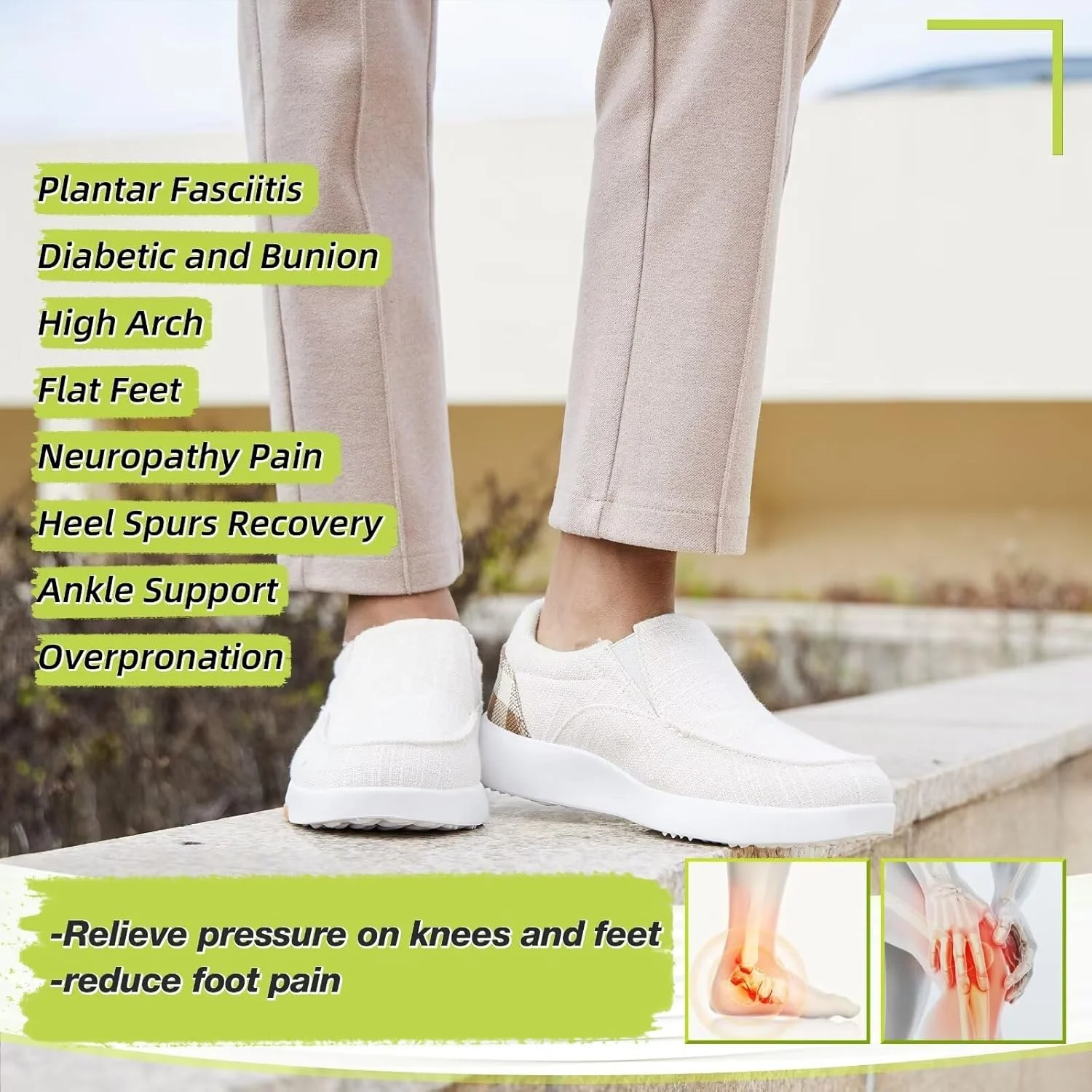 کفش پیاده روی طبی راحت زنانه OrthoComfoot، کفش های راحتی لژدار با پشتیبانی از قوس پا برای پلانتار فاشیایتیس، کفش های طبی تنفسی برای تسکین درد پا و پاشنه کفش پیاده روی طبی راحت زنانه OrthoComfoot، کفش های راحتی لژدار با پشتیبانی از قوس پا برای پلانتار فاشیایتیس، کفش های طبی تنفسی برای تسکین درد پا و پاشنه