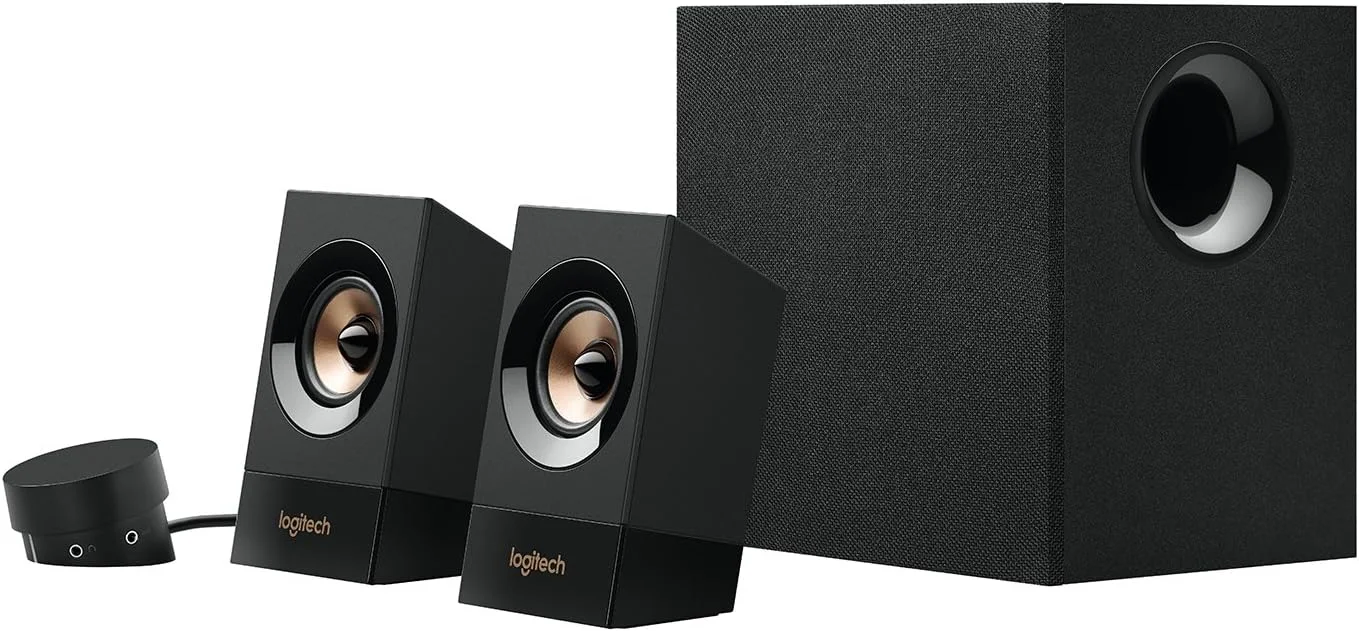 سیستم بلندگوی چندرسانه‌ای 2.1 Logitech Z533 با ساب ووفر، صدای قدرتمند، توان خروجی 120 وات، بیس قوی، ورودی‌های صوتی 3.5 میلی‌متری و RCA، دوشاخه UK، مناسب برای PC/PS4/Xbox/TV/Smartphone/Tablet/پخش‌کننده موسیقی