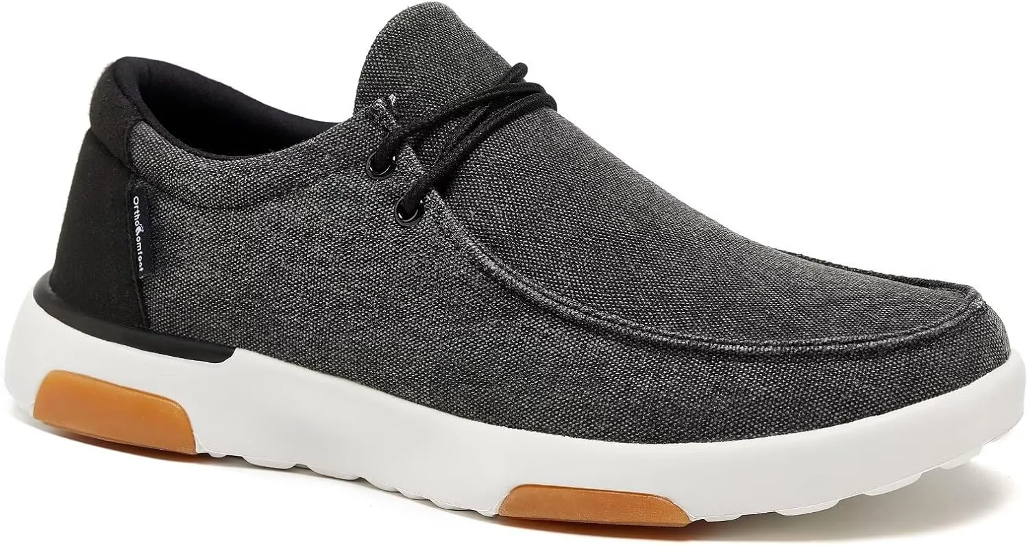 کفش‌های طبی مردانه ارتوکامفوت: کفش‌های راحتی با پشتیبانی از قوس پا برای تسکین درد پاشنه، کف پای صاف، کفش‌های طبی مناسب کار و استفاده روزمره برای تسکین درد پا و پاشنه