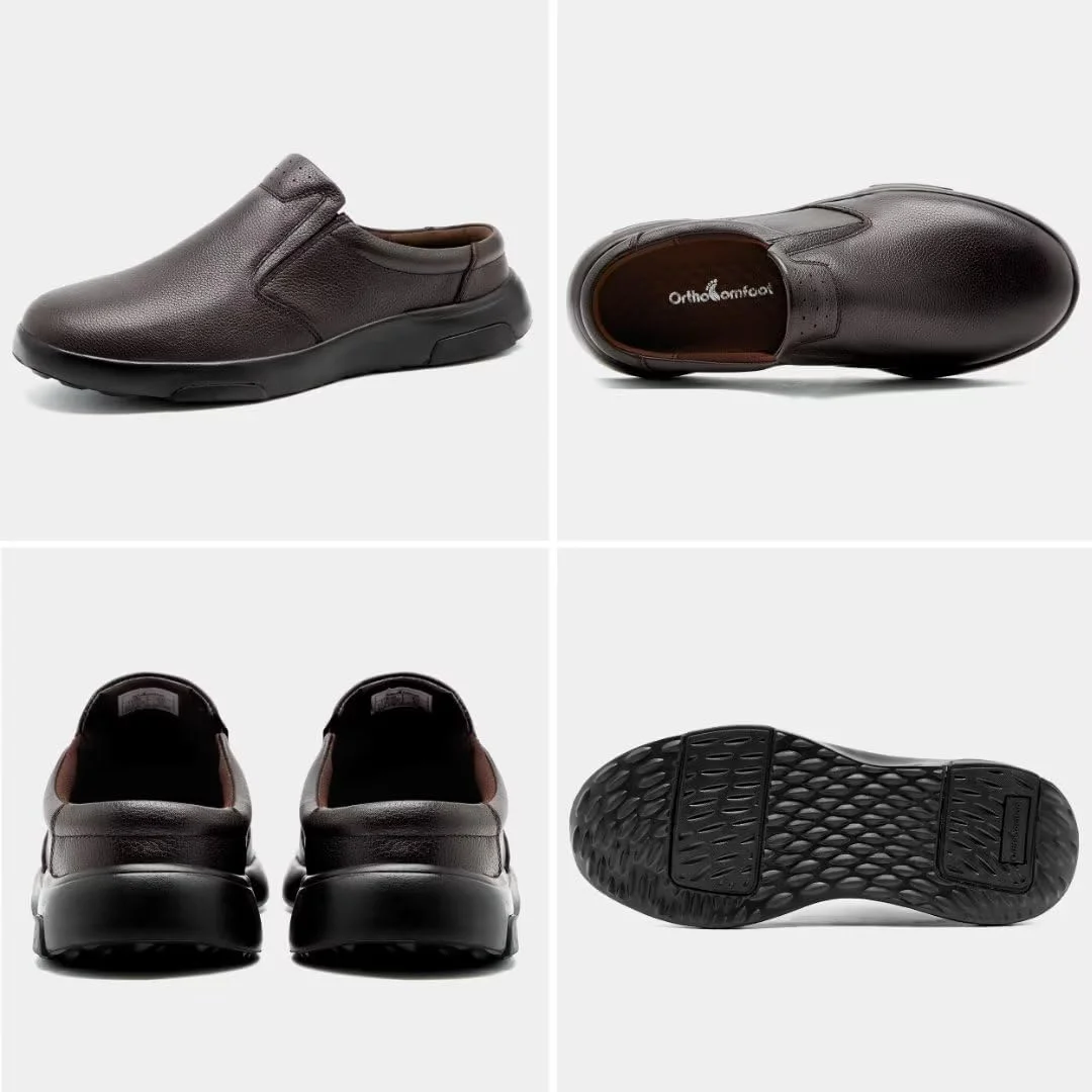 OrthoComfoot Comfortable Mens Oxford Dress Shoes for Plantar Fasciitis, Orthopedic Genuine Leather Loafers with Arch Support, Casual Walking Shoes for Foot and Heel Pain Relief OrthoComfoot Comfortable Mens Oxford Dress Shoes for Plantar Fasciitis, Orthopedic Genuine Leather Loafers with Arch Support, Casual Walking Shoes for Foot and Heel Pain Relief