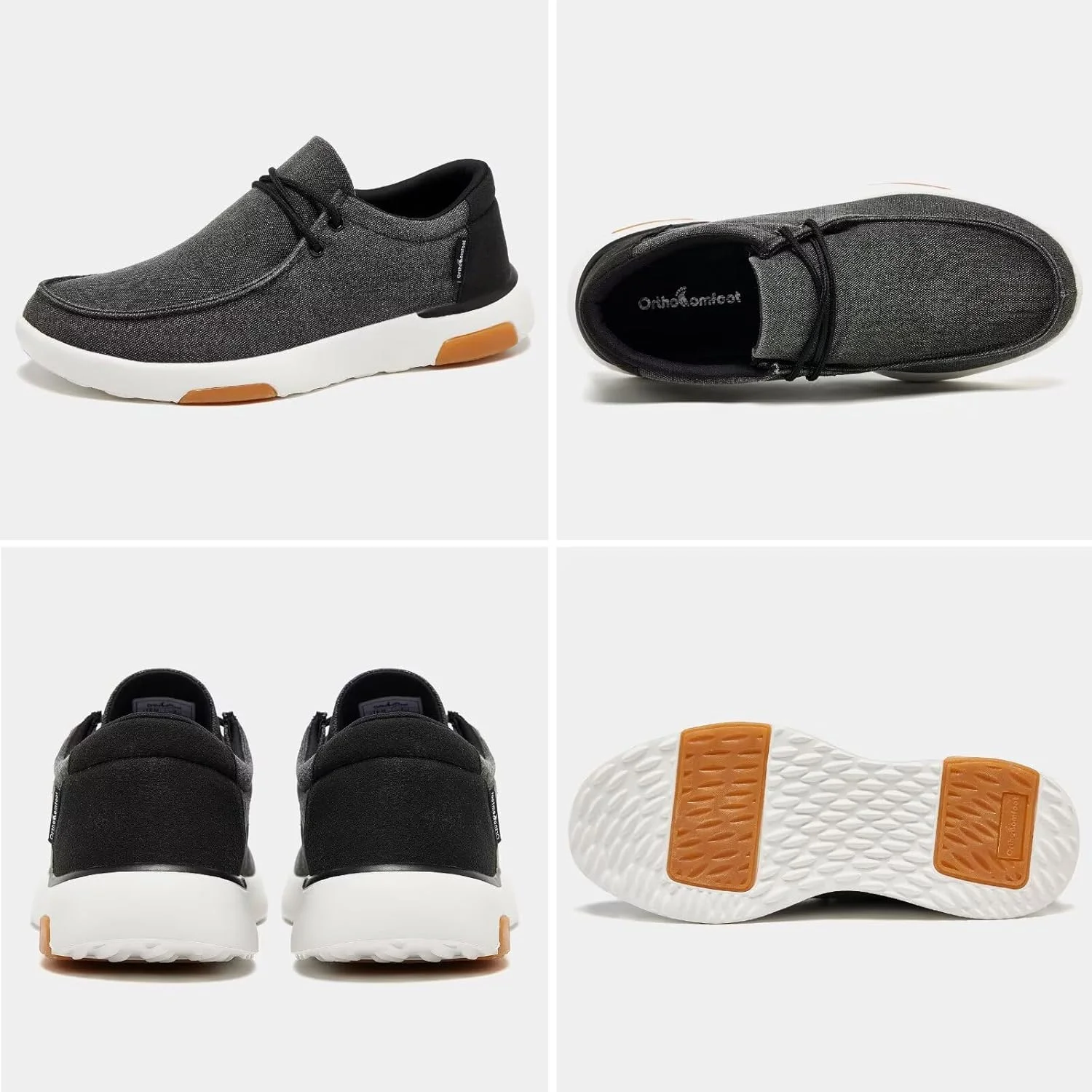 کفش‌های طبی مردانه ارتوکامفوت: کفش‌های راحتی با پشتیبانی از قوس پا برای تسکین درد پاشنه، کف پای صاف، کفش‌های طبی مناسب کار و استفاده روزمره برای تسکین درد پا و پاشنه