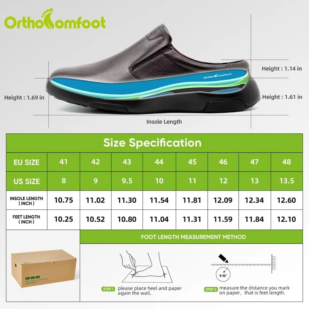OrthoComfoot Comfortable Mens Oxford Dress Shoes for Plantar Fasciitis, Orthopedic Genuine Leather Loafers with Arch Support, Casual Walking Shoes for Foot and Heel Pain Relief OrthoComfoot Comfortable Mens Oxford Dress Shoes for Plantar Fasciitis, Orthopedic Genuine Leather Loafers with Arch Support, Casual Walking Shoes for Foot and Heel Pain Relief
