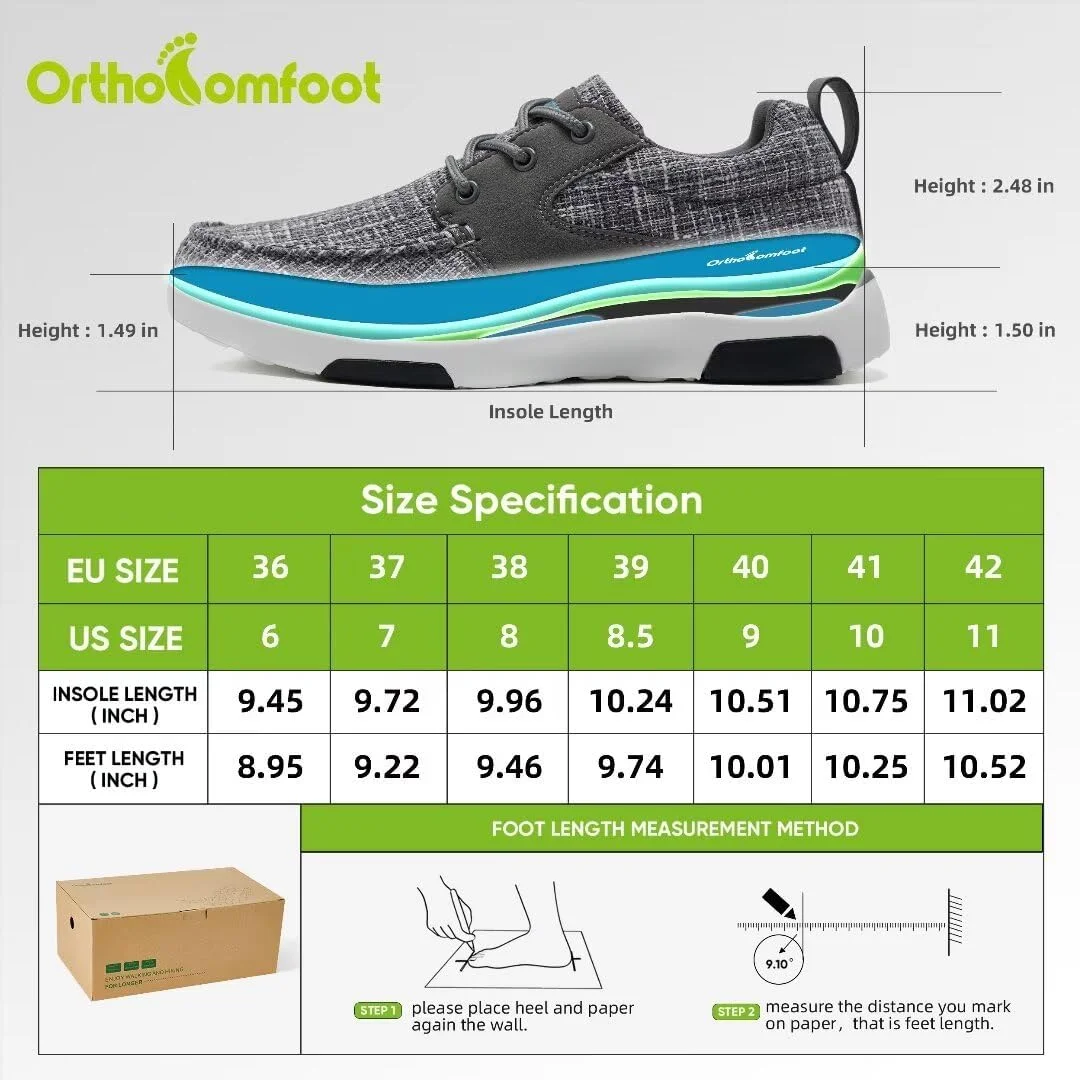 کفش پیاده روی ارتوپدی زنانه OrthoComfoot با پشتیبانی از قوس پا: کفش های کتانی شیک و راحت قابل تنظیم برای پلانتار فاسیایتیس، کفش های ارتوپدی بالشتکی برای درد پا و مچ پا کفش پیاده روی ارتوپدی زنانه OrthoComfoot با پشتیبانی از قوس پا: کفش های کتانی شیک و راحت قابل تنظیم برای پلانتار فاسیایتیس، کفش های ارتوپدی بالشتکی برای درد پا و مچ پا