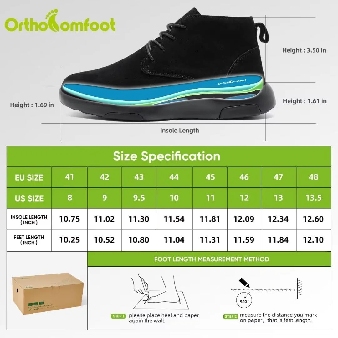 بوت های مردانه راحت OrthoComfoot با پشتیبانی از قوس پا، کفش های پیاده روی آکسفورد چرمی اصل برای فاشئیت پلانتار، بوت های ارتوپدی مچی برای تسکین درد پاشنه پا بوت های مردانه راحت OrthoComfoot با پشتیبانی از قوس پا، کفش های پیاده روی آکسفورد چرمی اصل برای فاشئیت پلانتار، بوت های ارتوپدی مچی برای تسکین درد پاشنه پا