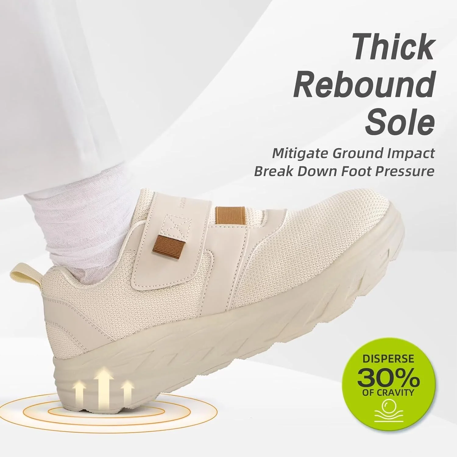 کفش پیاده روی طبی دیابتی پهن زنانه OrthoComfoot: کفش‌های راحتی روزمره با پشتیبانی از قوس پا برای پلانتار فاشیایتیس، کفش‌های کار قابل تنظیم برای قوس پای بلند و پاهای متورم، مناسب برای درد مچ پا و پاشنه