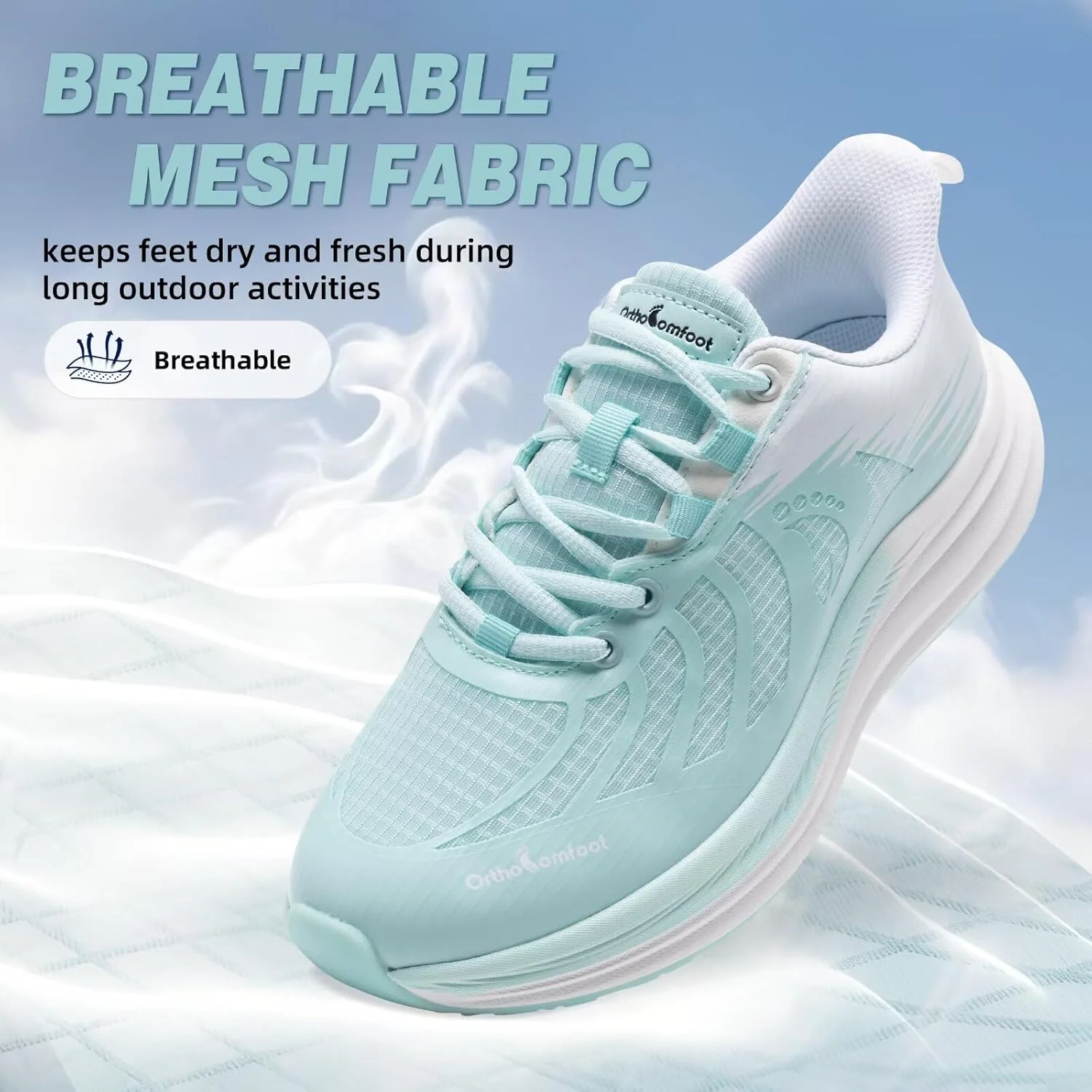 کفش های دویدن جاده ارتوپدی زنانه: کفش های ورزشی ارتوپدی فاشیای پلانتار با پشتیبانی قوس راحت، کفش های کتانی مد روز ورزشی، کفش های پیاده روی تنیس تخت و معمولی برای درد پا و پاشنه