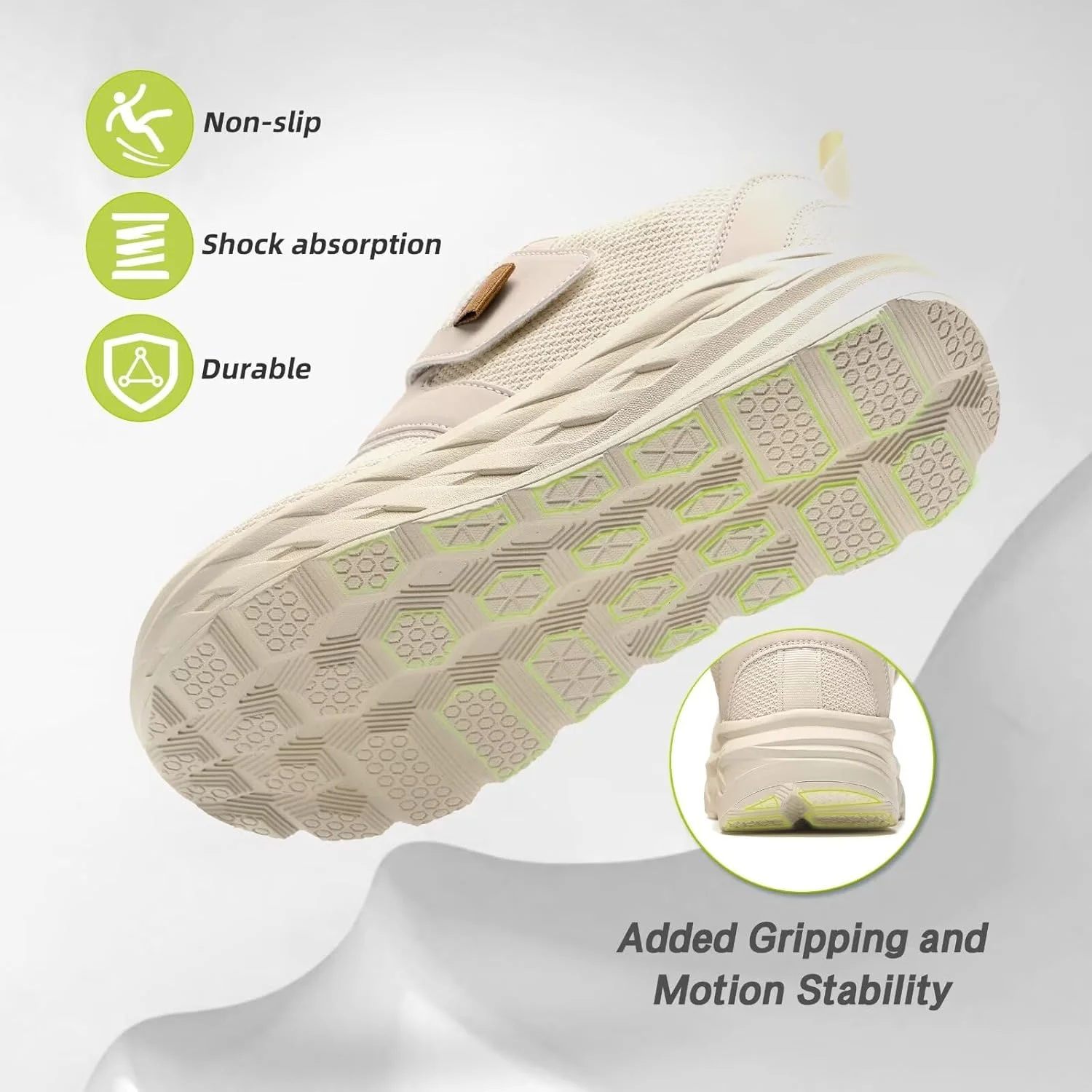 کفش پیاده روی طبی دیابتی پهن زنانه OrthoComfoot: کفش‌های راحتی روزمره با پشتیبانی از قوس پا برای پلانتار فاشیایتیس، کفش‌های کار قابل تنظیم برای قوس پای بلند و پاهای متورم، مناسب برای درد مچ پا و پاشنه